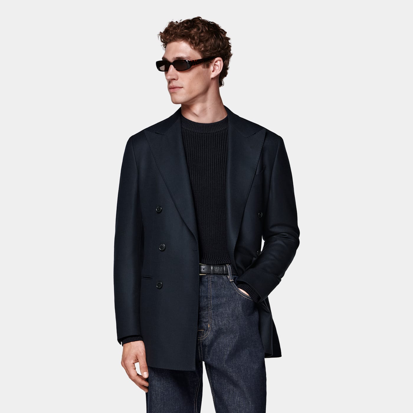 Suitsupply Navy Tailored Fit Havana Blazer