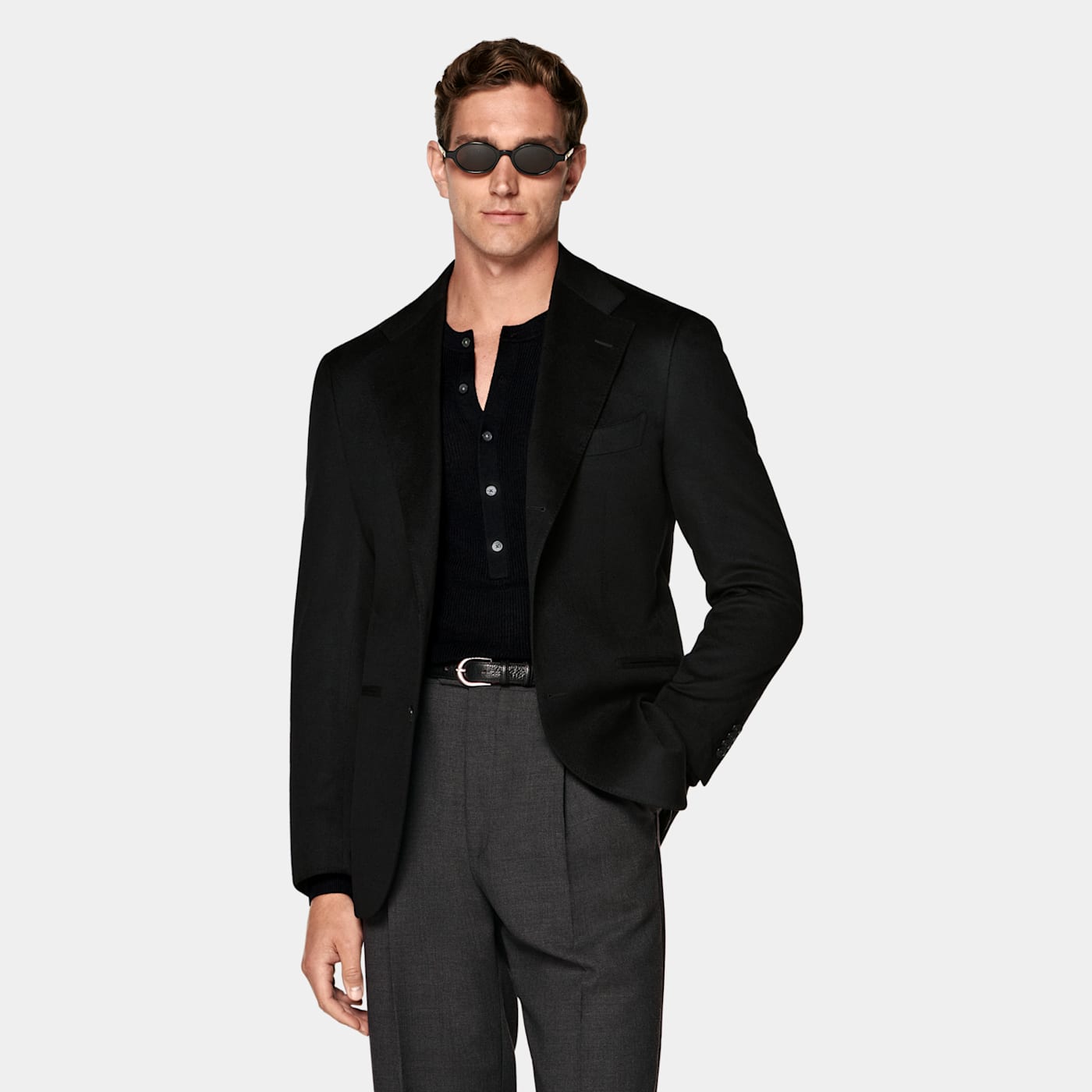 Suitsupply Black Relaxed Fit Roma Blazer In Black