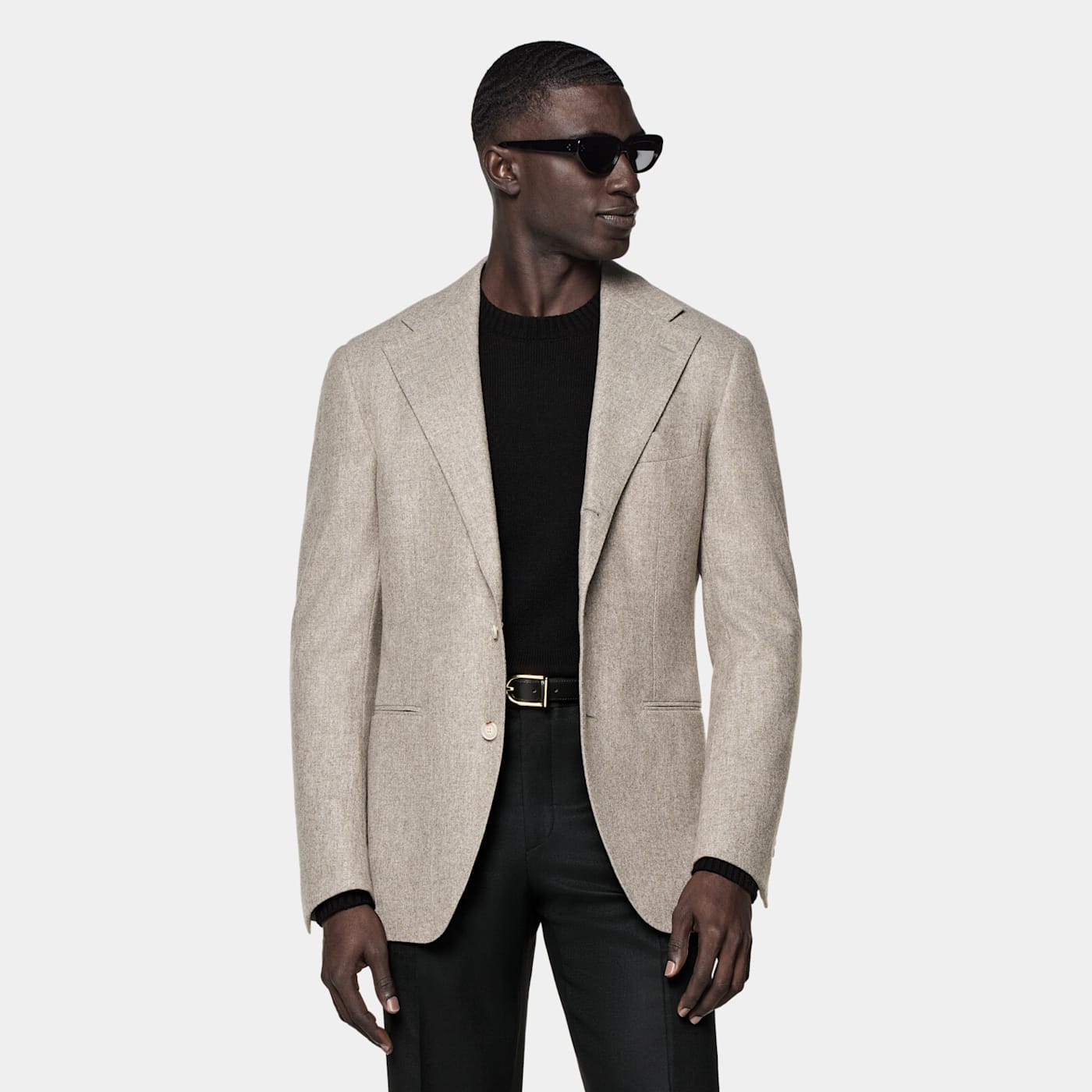 Suitsupply Taupe Relaxed Fit Roma Suit Jacket