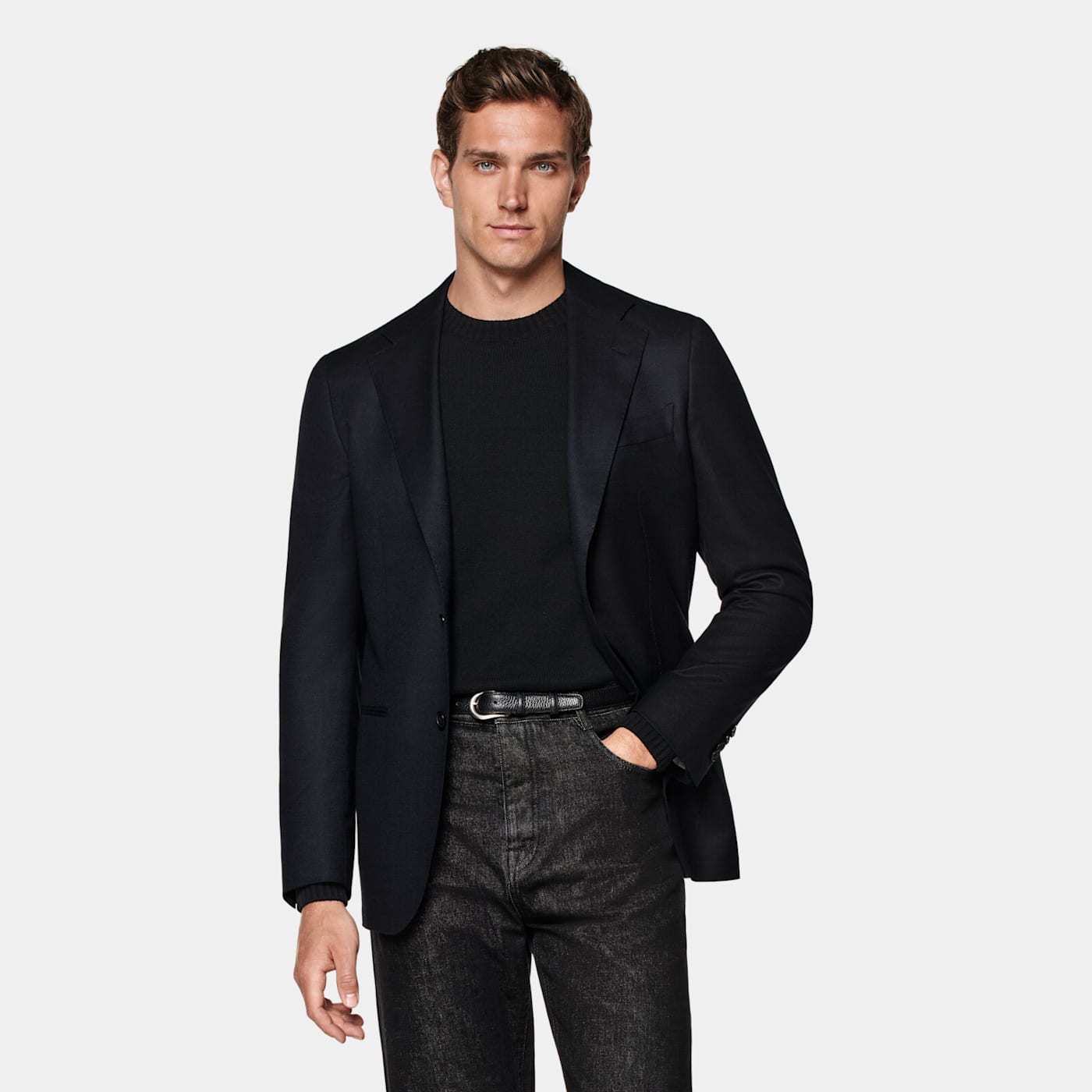 Suitsupply Navy Tailored Fit Havana Suit Jacket