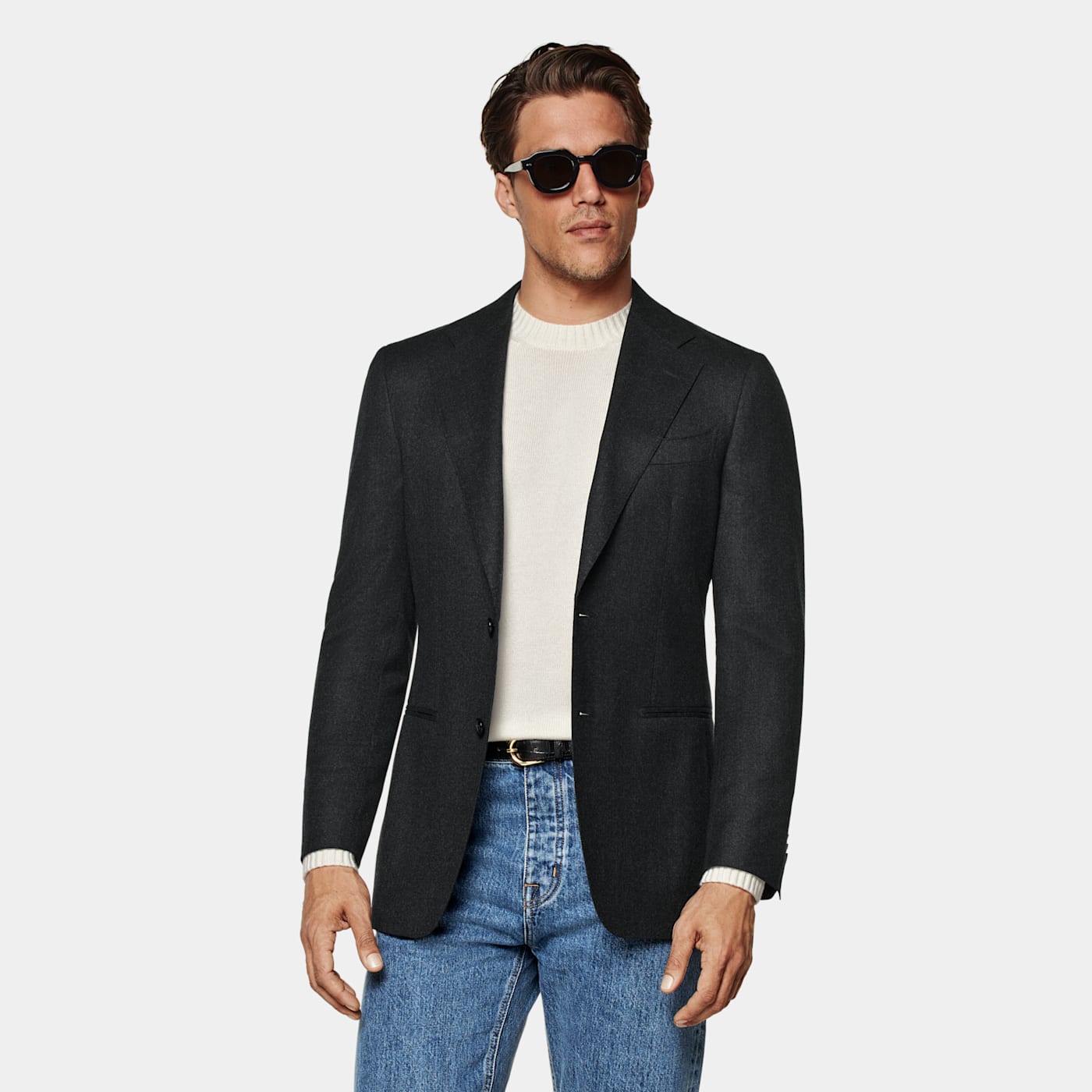 Suitsupply Dark Grey Tailored Fit Havana Suit Jacket