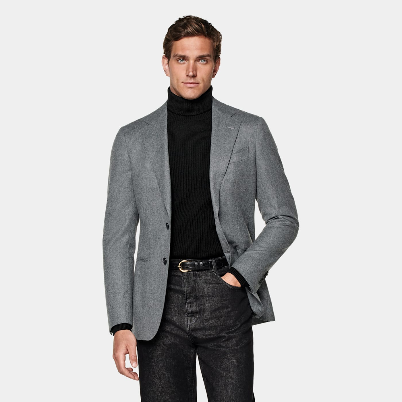 Suitsupply Mid Grey Tailored Fit Havana Suit Jacket