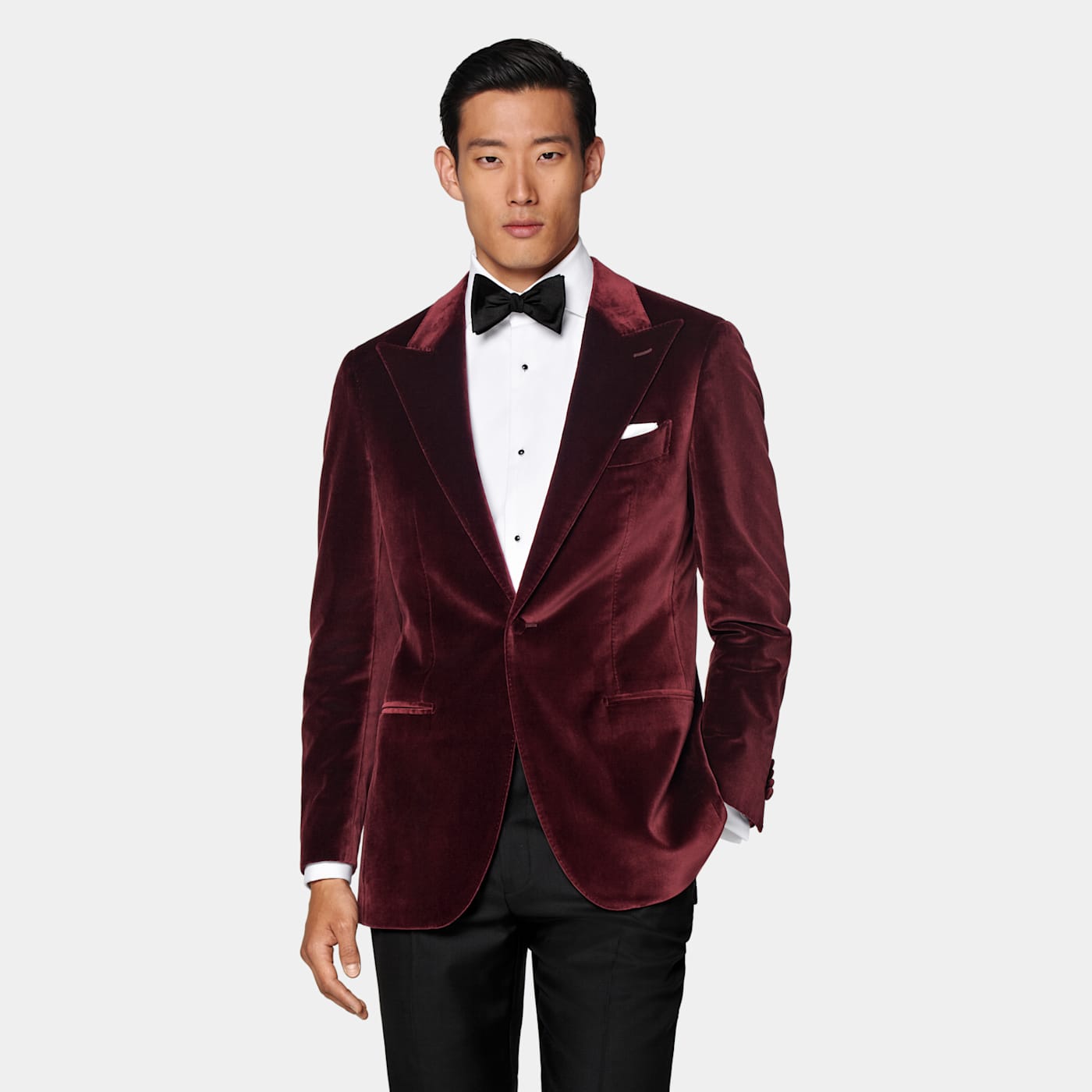 Suitsupply Burgundy Tailored Fit Havana Dinner Jacket