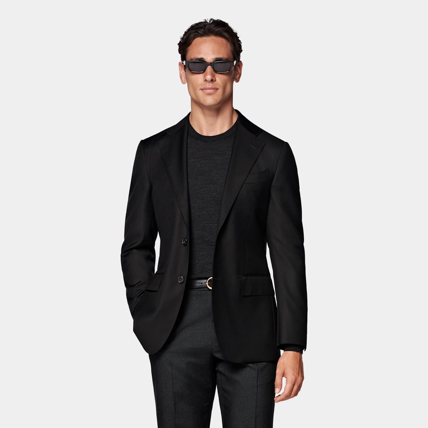 Suitsupply Black Tailored Fit Havana Suit Jacket