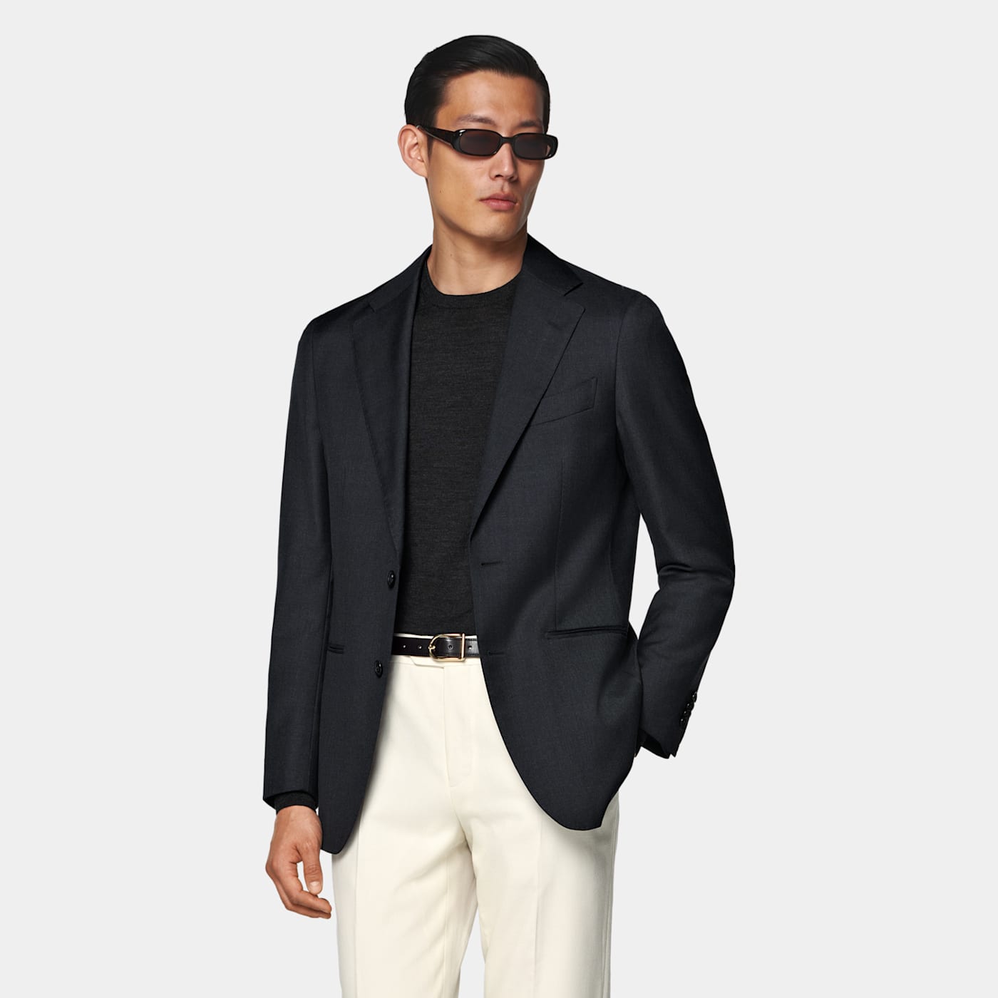 Suitsupply Dark Grey Perennial Tailored Fit Havana Suit Jacket
