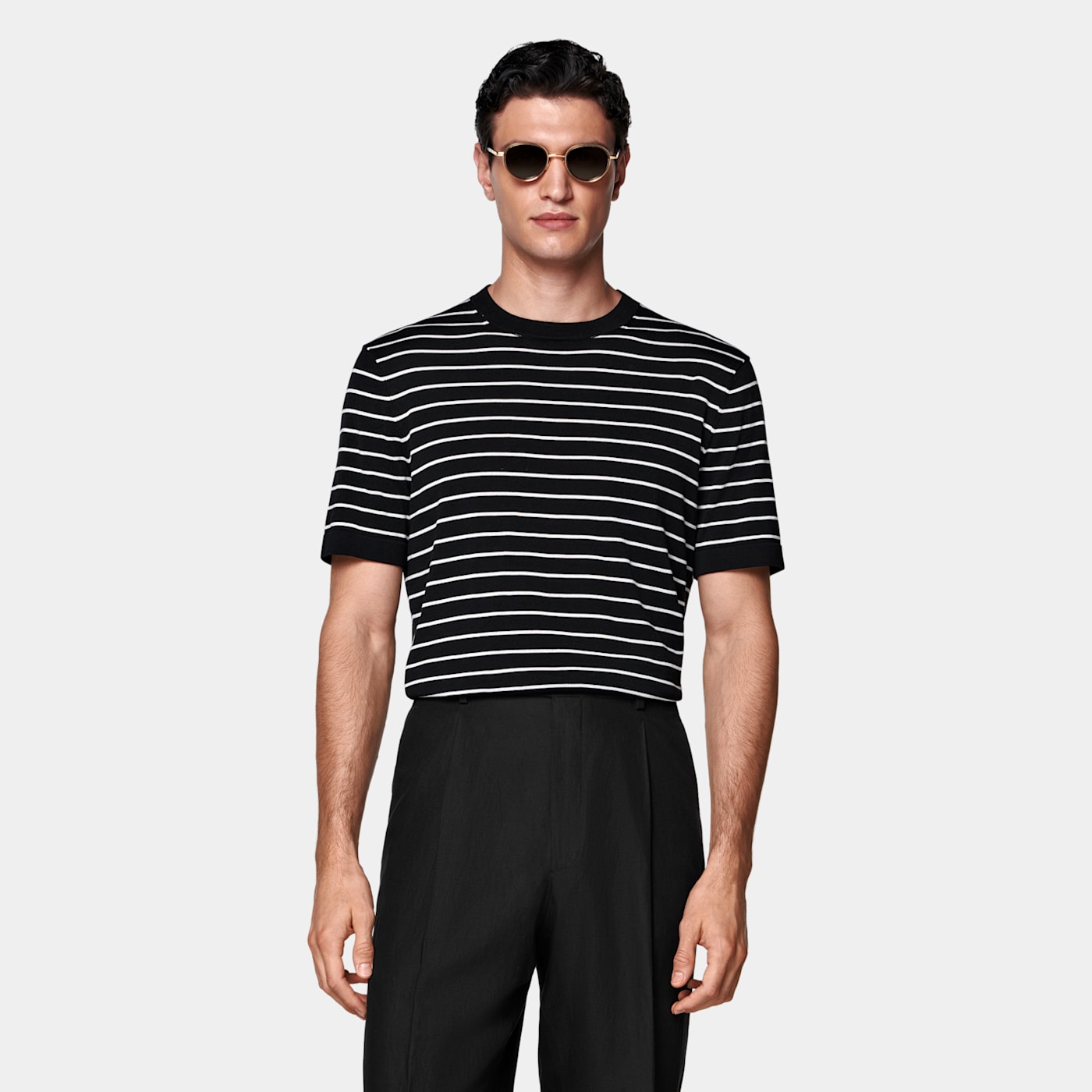 Suitsupply Black Short Sleeve Crewneck