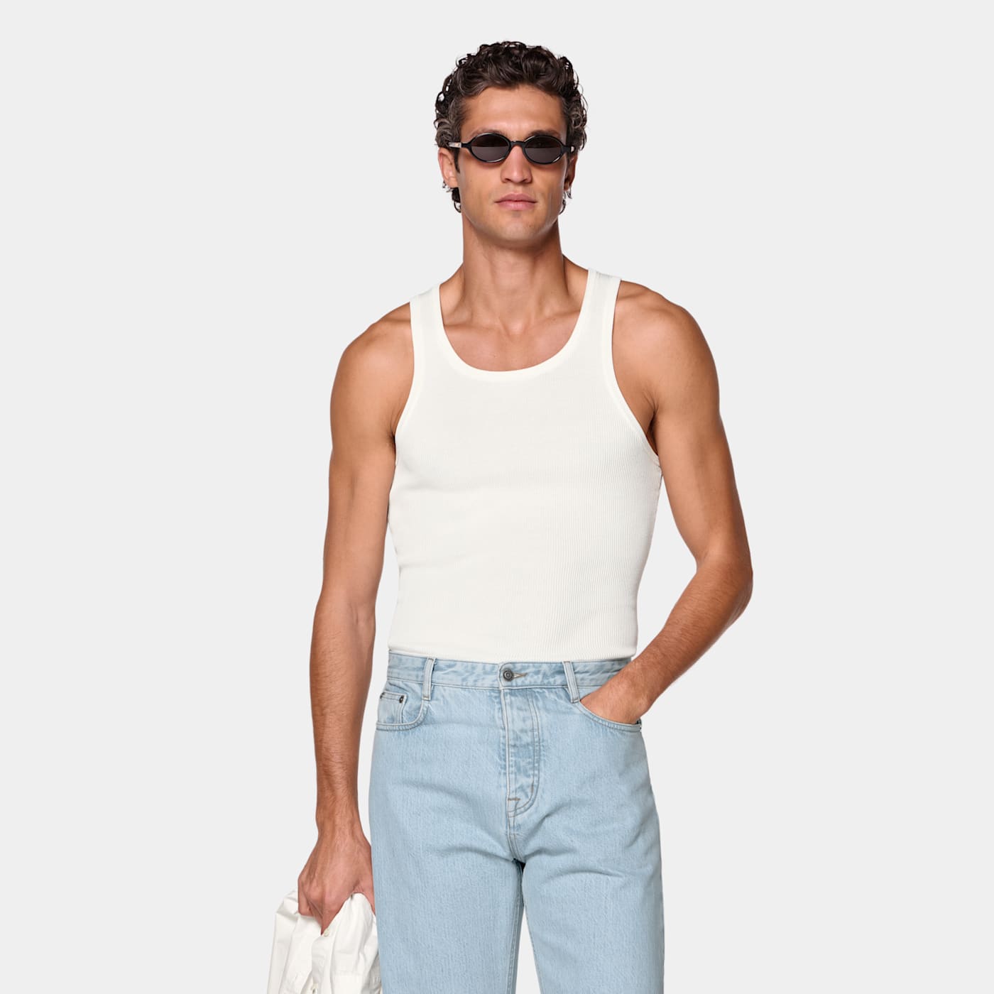 Suitsupply Off-white Ribbed Tank Top