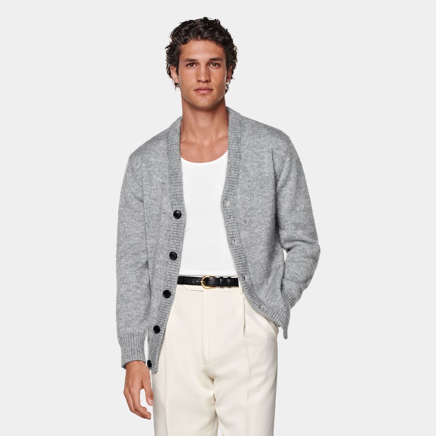 Suitsupply Cardigan Gris Clair