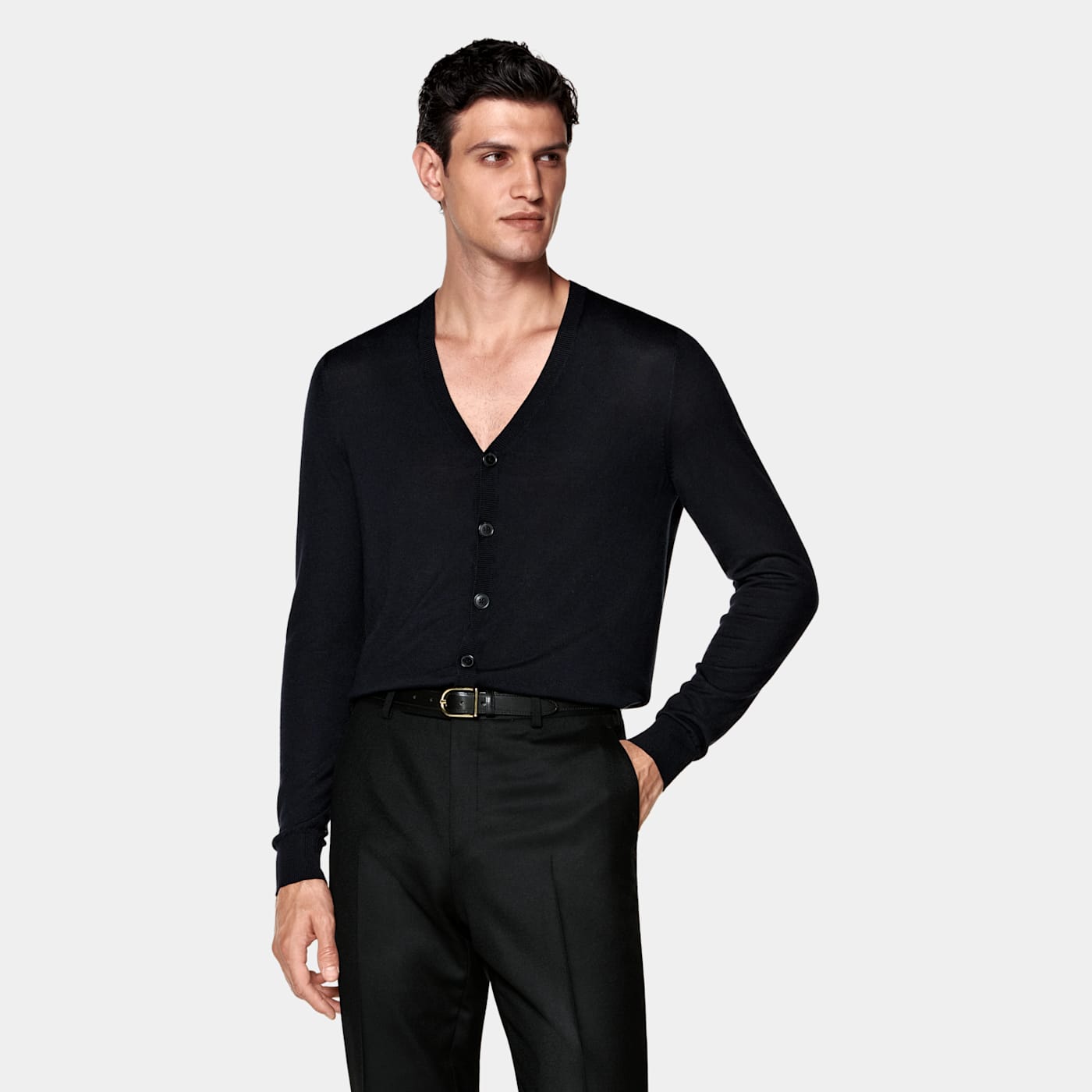 Suitsupply Navy V-neck Cardigan