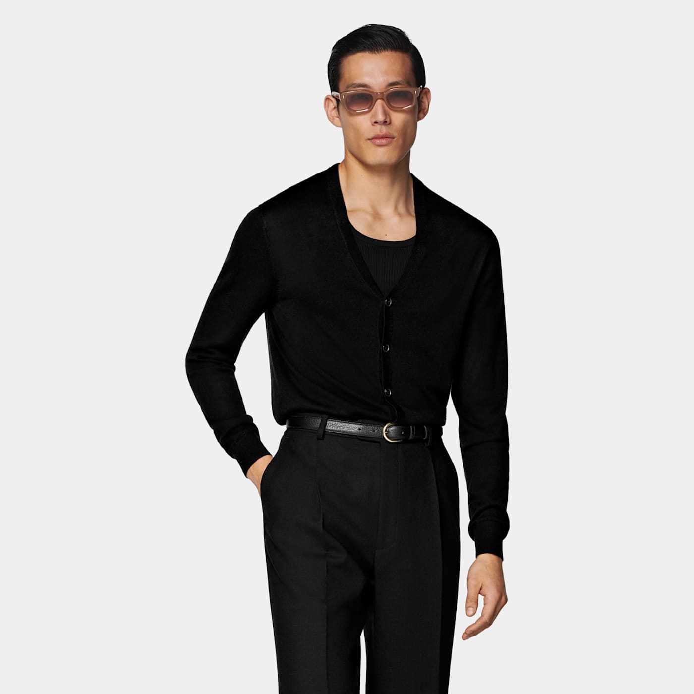Suitsupply Black V-neck Cardigan