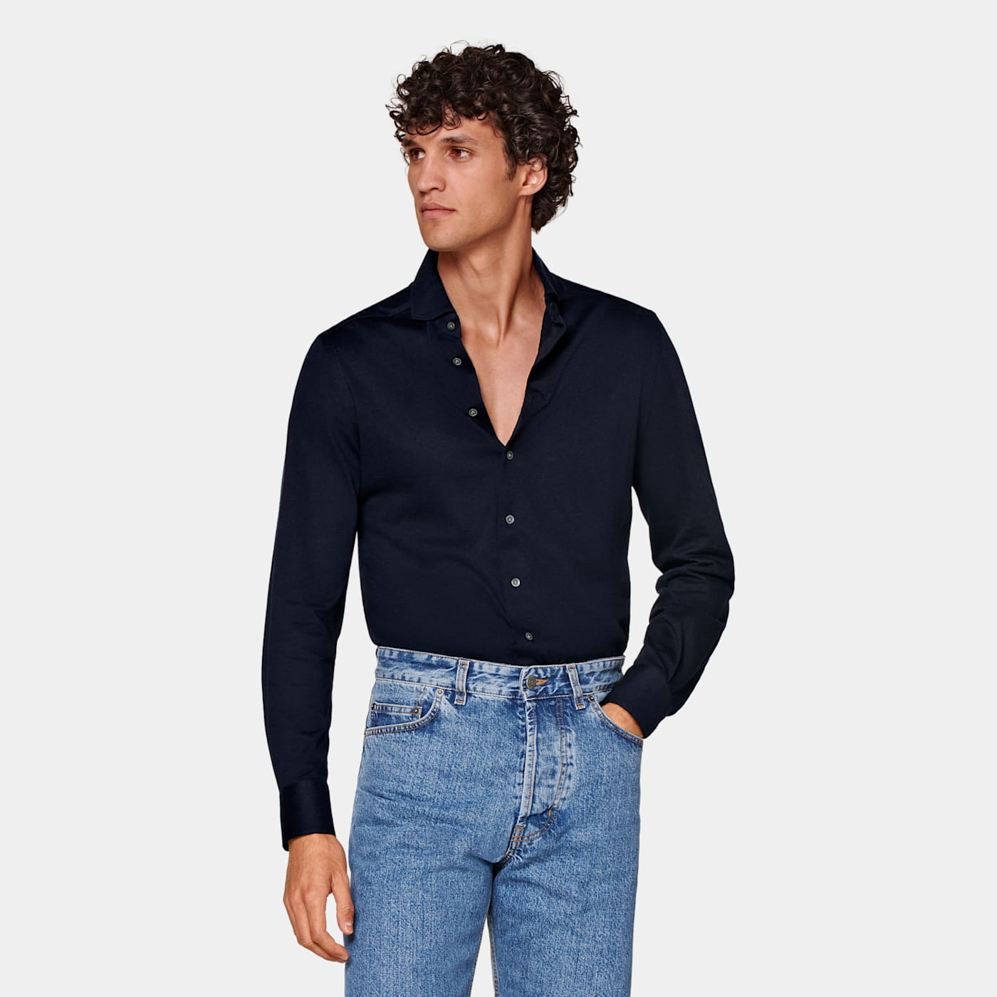 Suitsupply Navy Extra Slim Fit Shirt