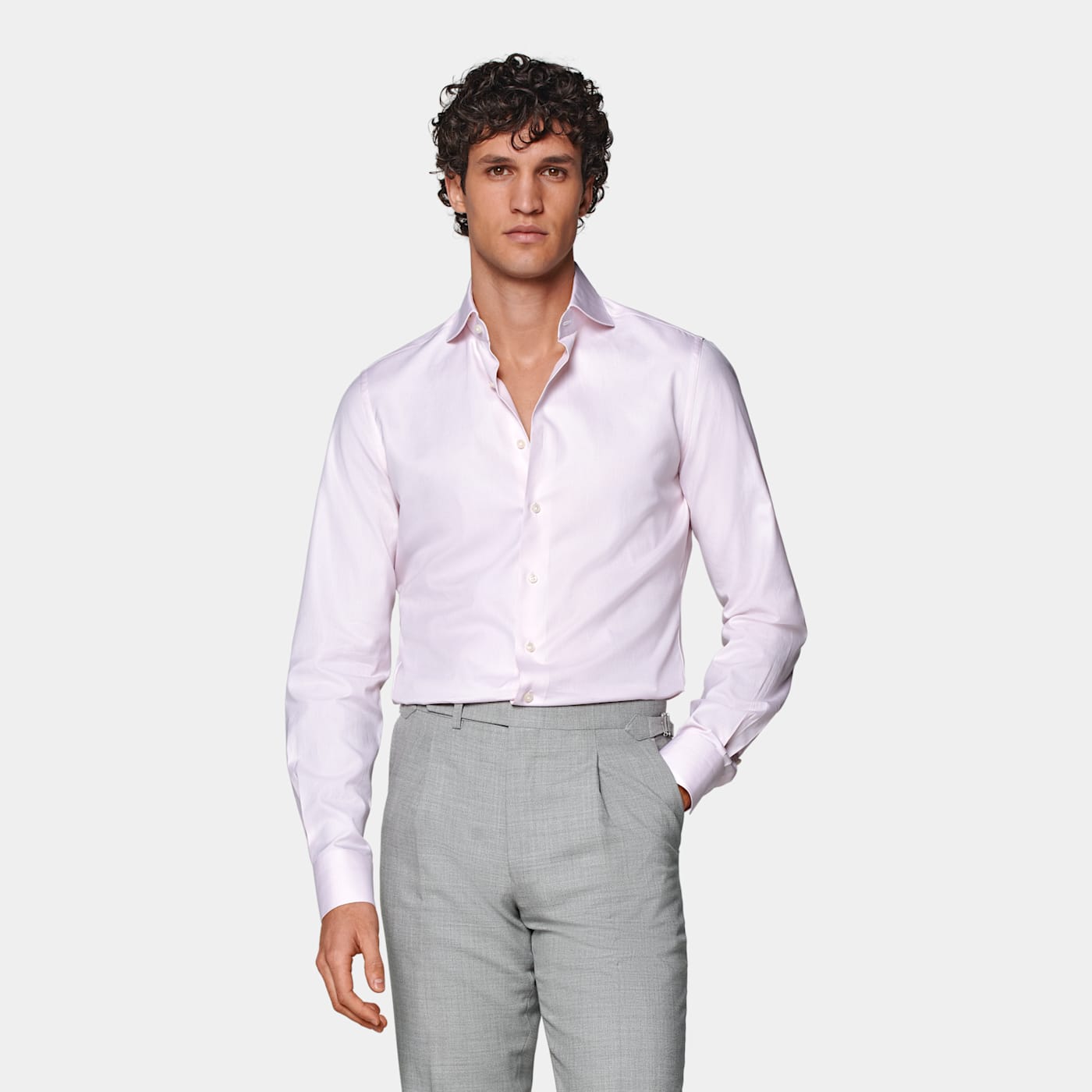 Suitsupply Pink Royal Oxford Slim Fit Shirt In White