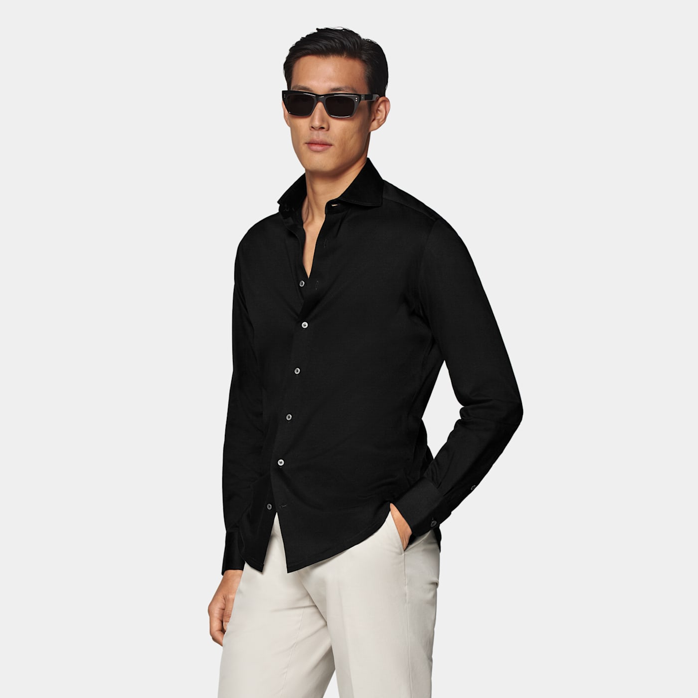 Suitsupply Black Extra Slim Fit Shirt