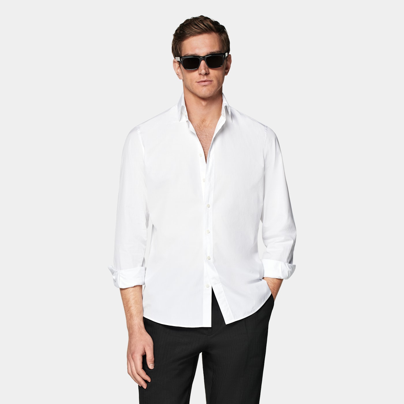 Suitsupply White Poplin Slim Fit Shirt
