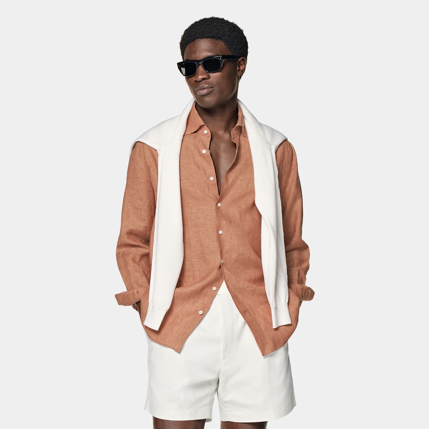 Shop Suitsupply Orange Slim Fit Shirt
