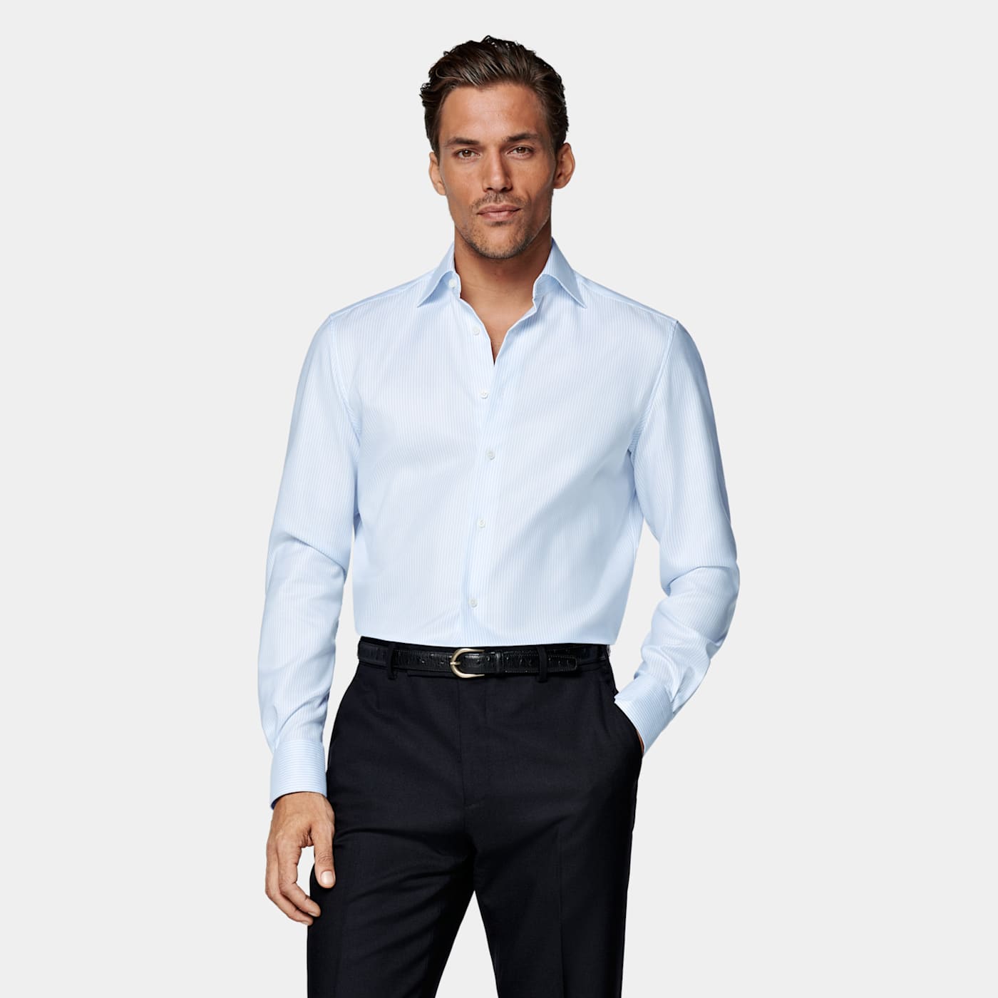 Suitsupply Light Blue Twill Extra Slim Fit Shirt