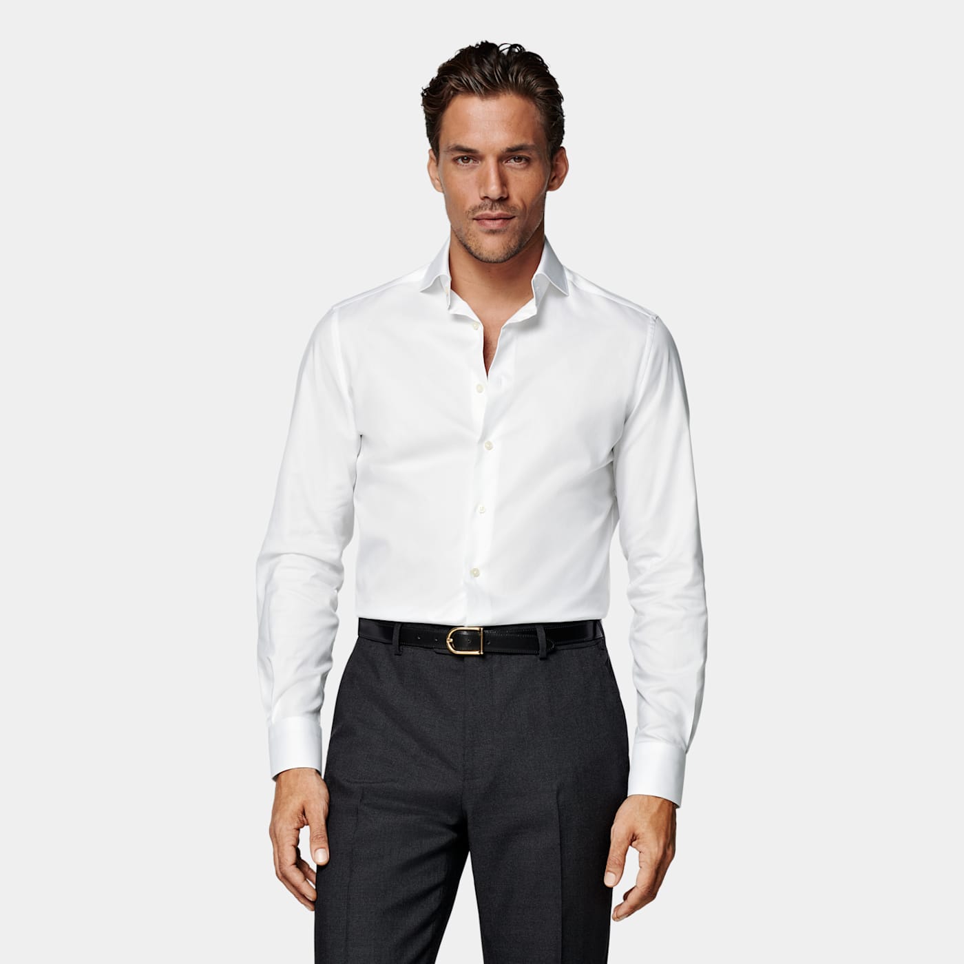 Suitsupply Chemise Coupe Tailored En Twill Blanche