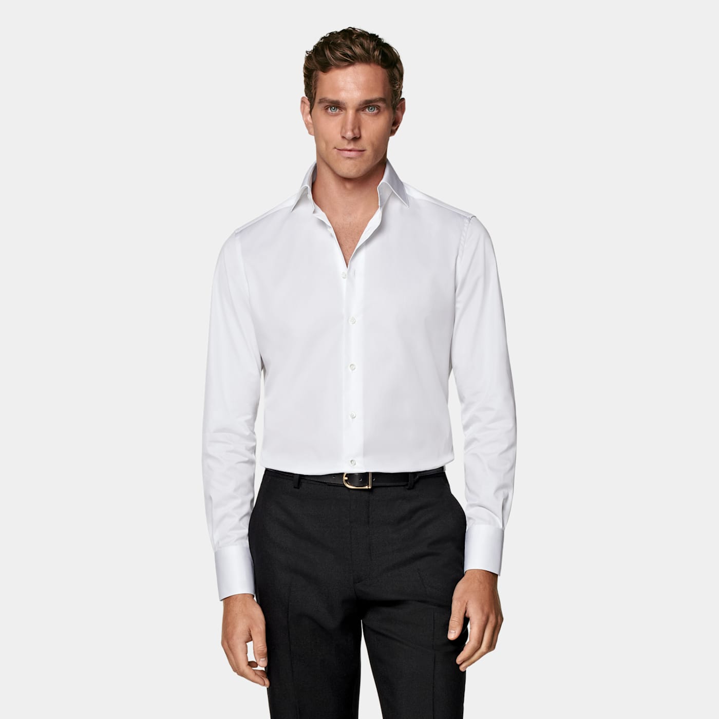 Suitsupply White Twill Tailored Fit Shirt