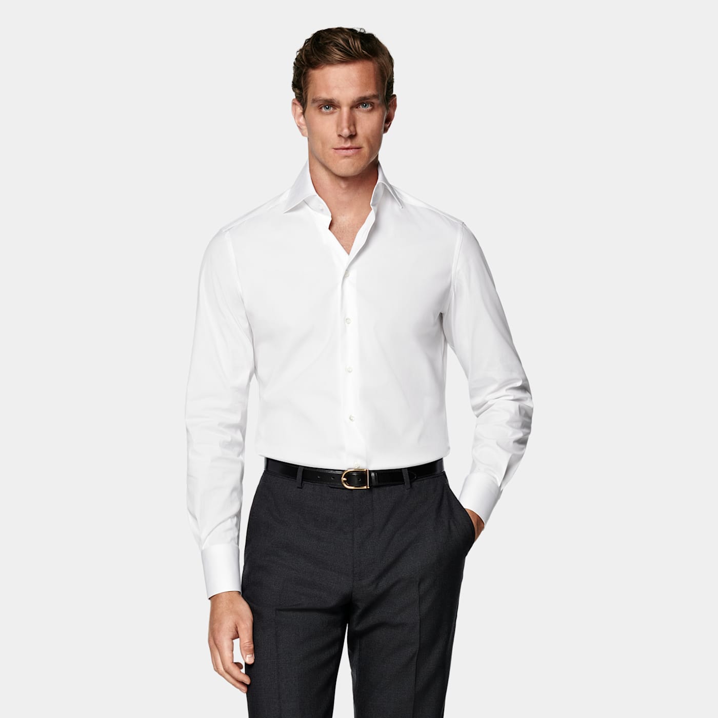 Suitsupply White Widespread Collar Shirt