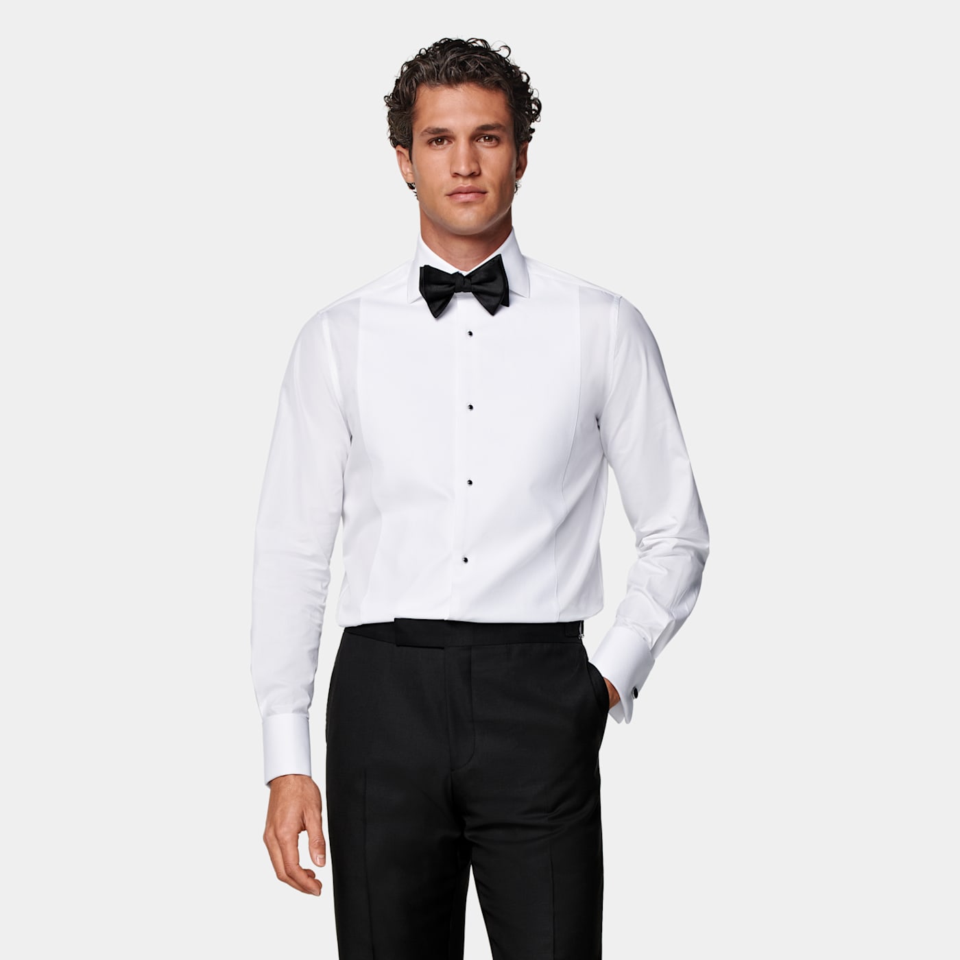 Suitsupply Chemise De Smoking En Piqué Coupe Tailored Blanche