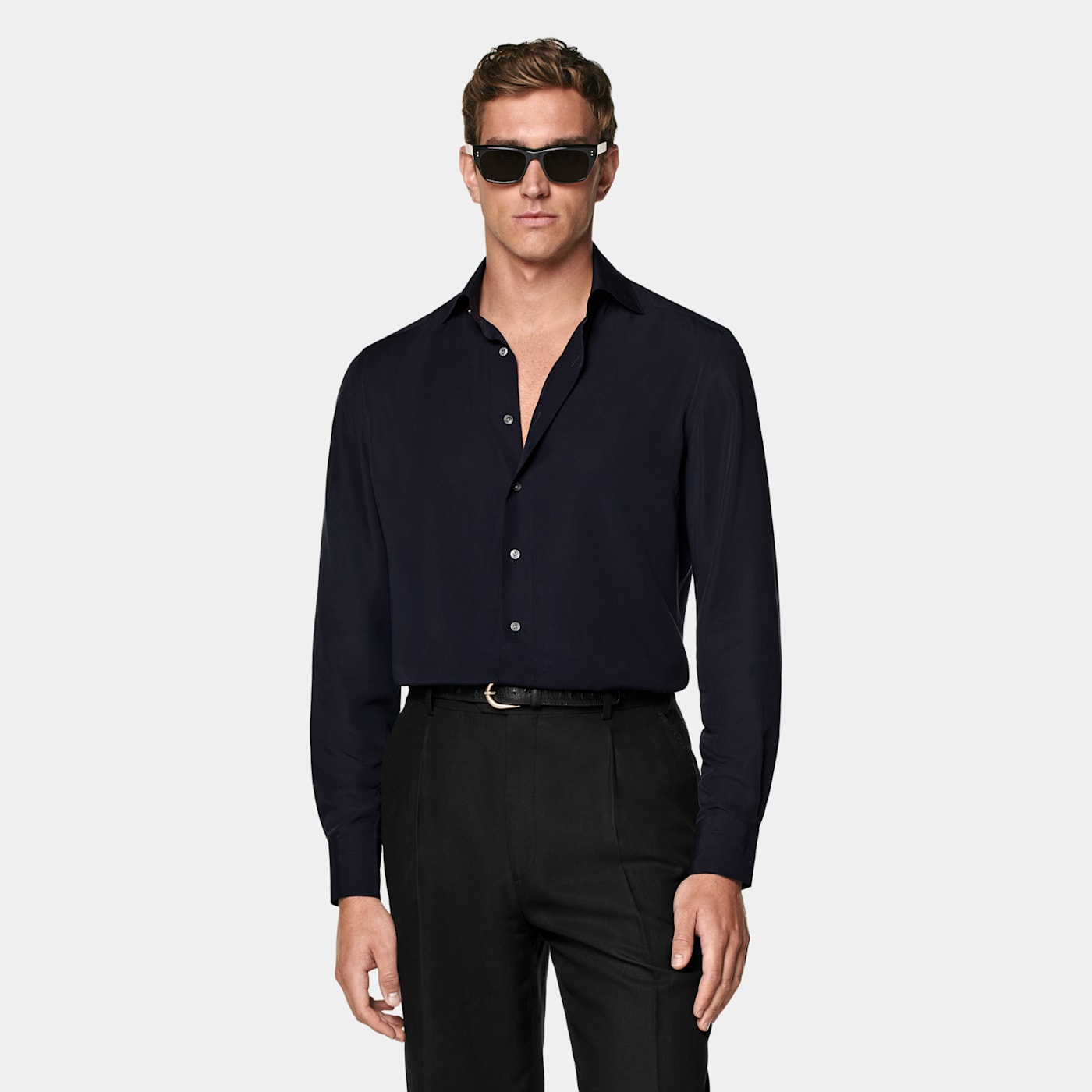 Suitsupply Navy Tailored Fit Shirt