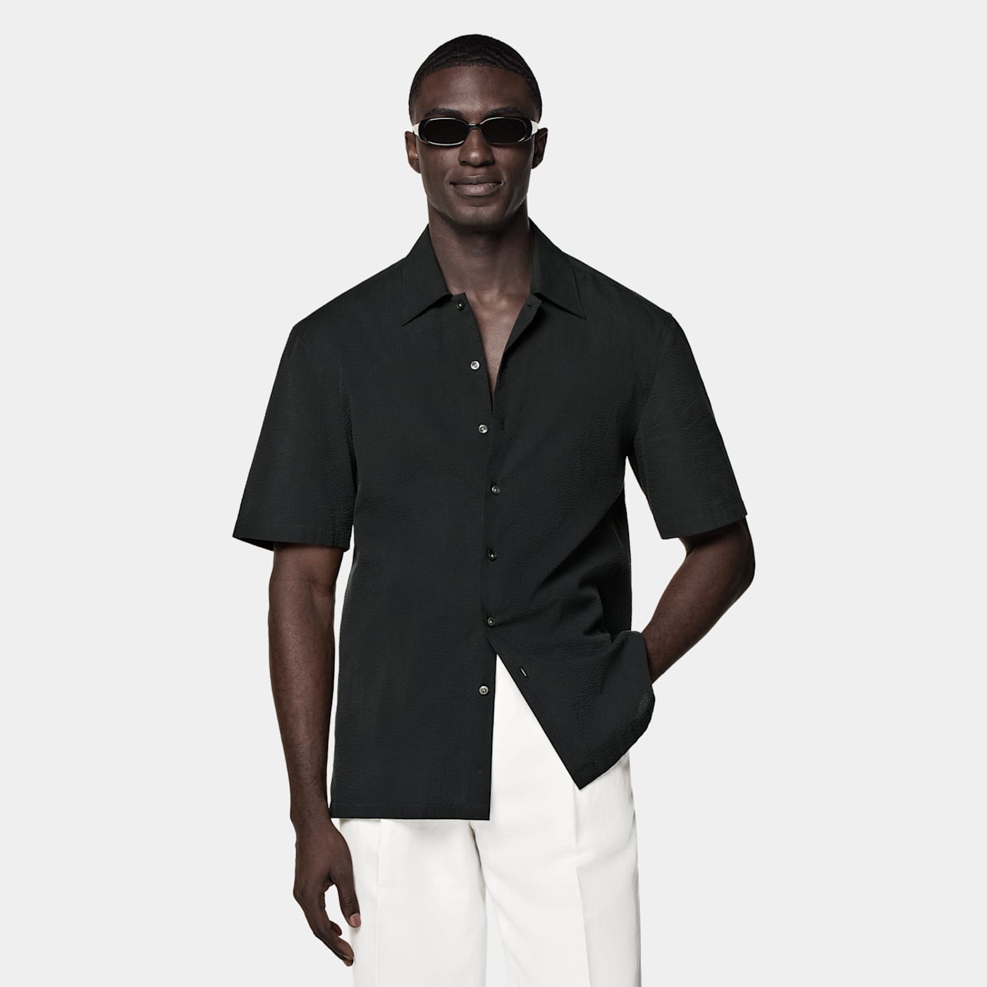 Suitsupply Black Tailored Fit Shirt