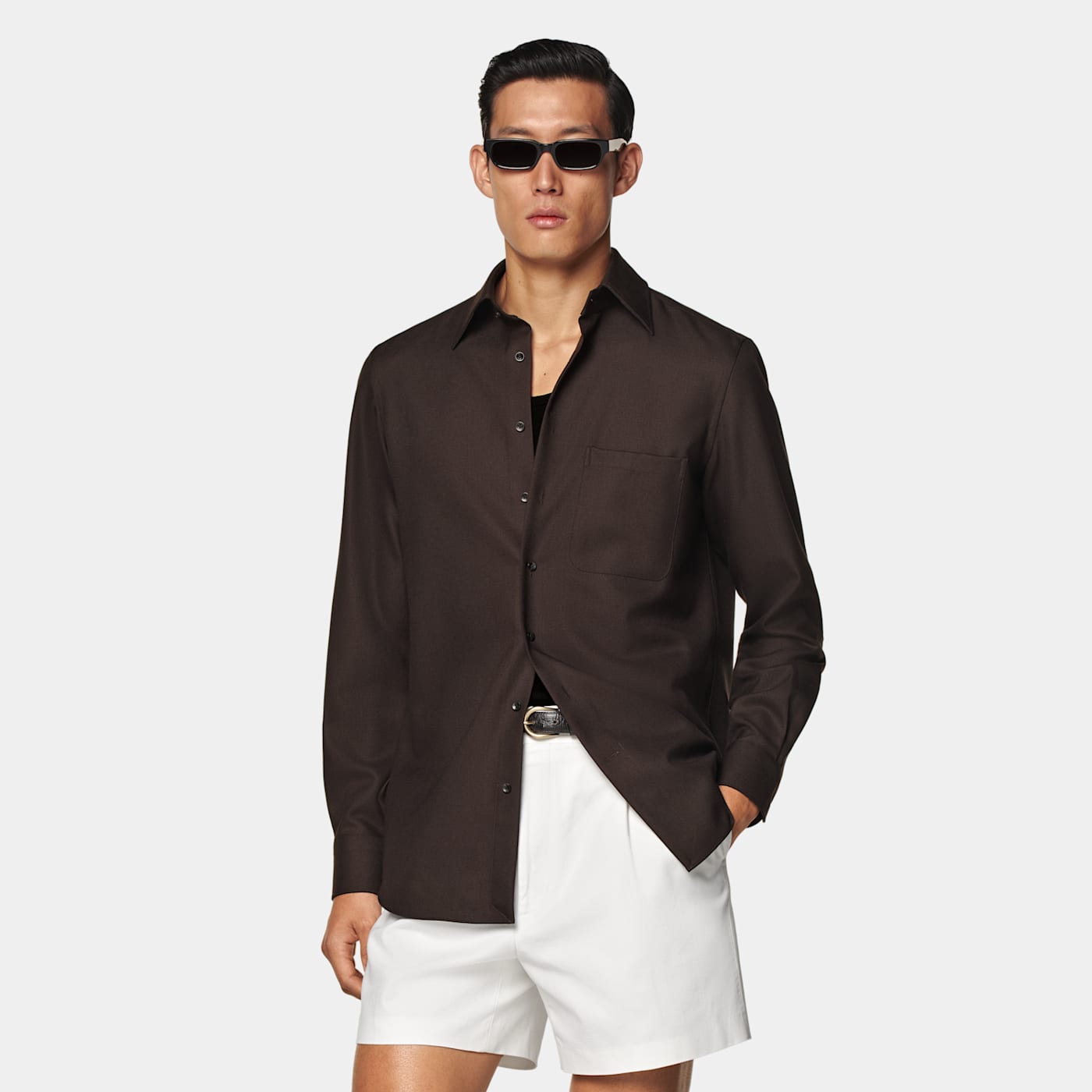 Suitsupply Dark Brown Wool Overshirt