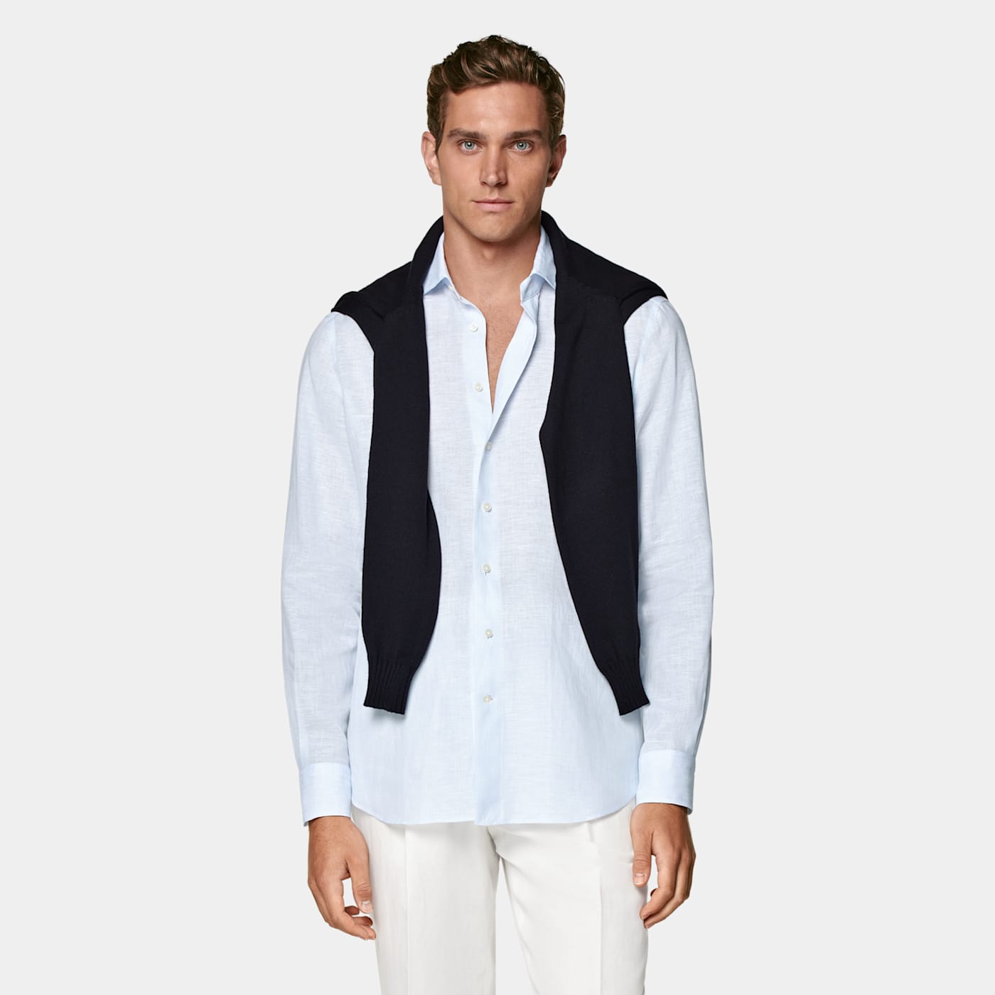 Suitsupply Light Blue Linen Shirt