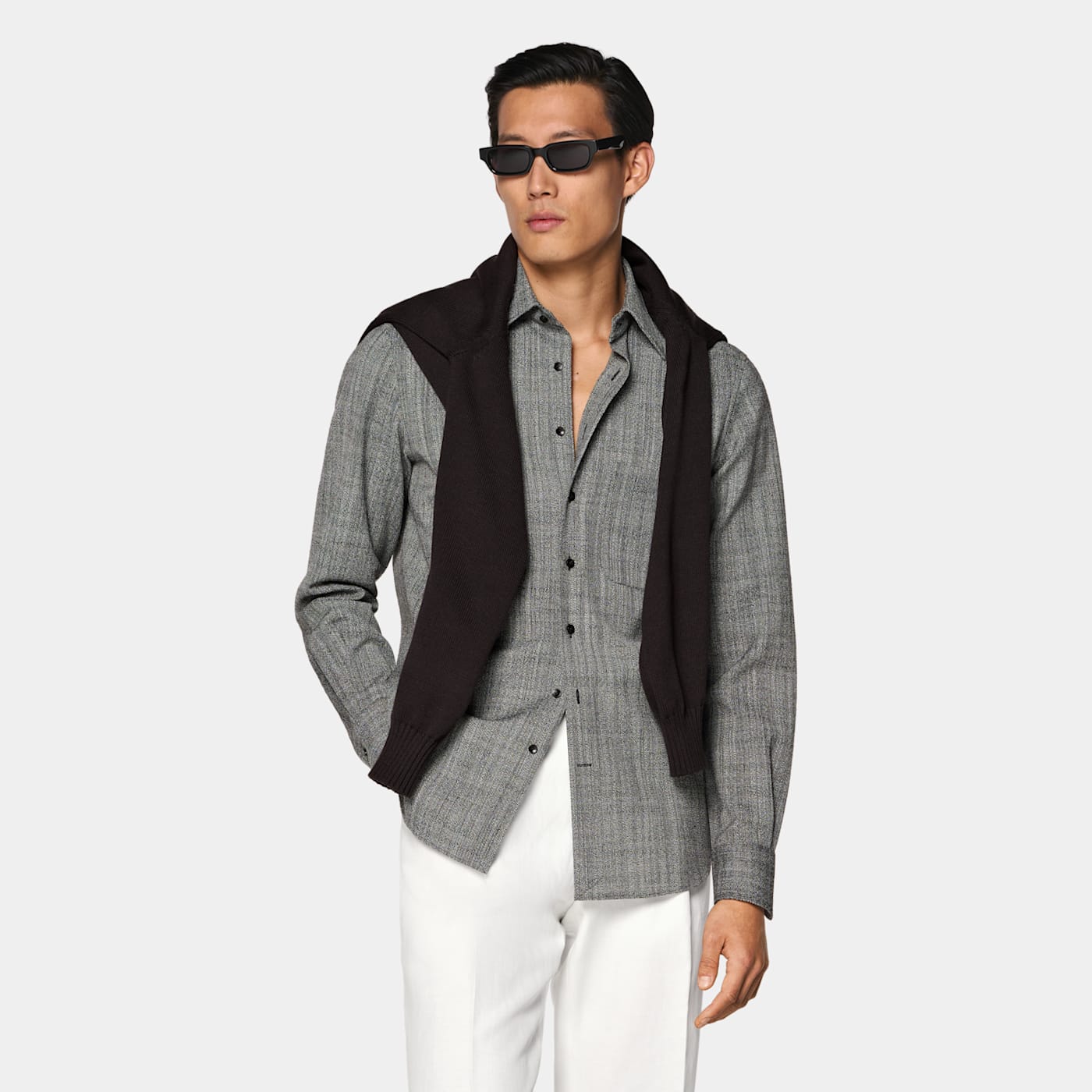 Suitsupply Black Wool Blend Overshirt
