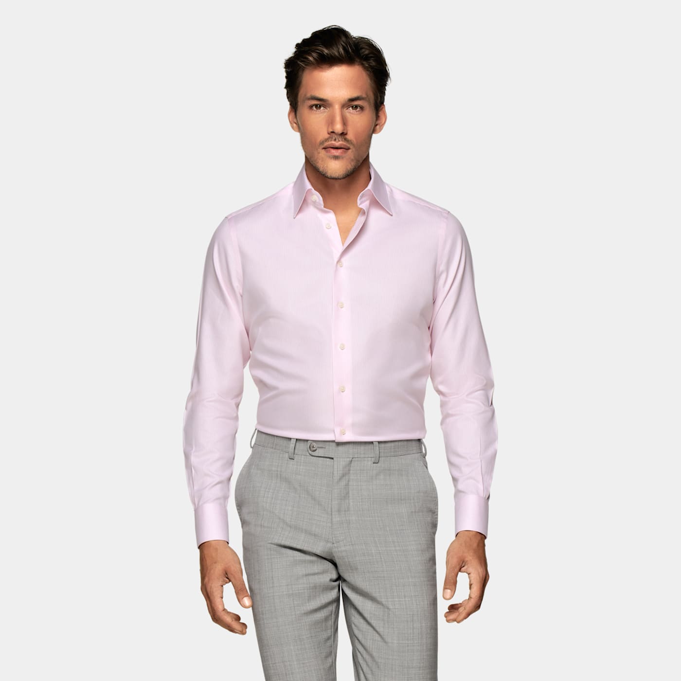 Suitsupply Pink Striped Oxford Slim Fit Shirt
