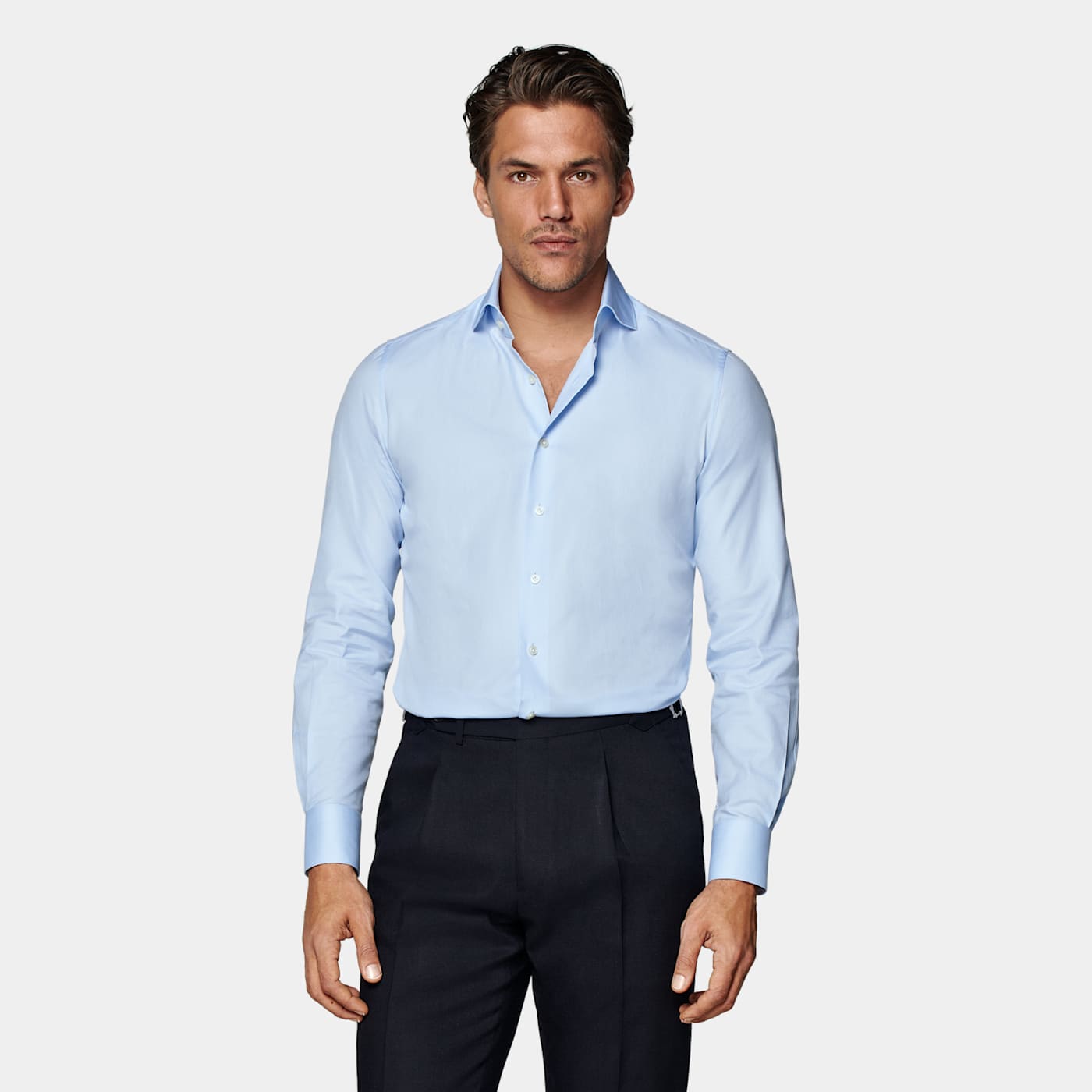 Suitsupply Light Blue Twill Extra Slim Fit Shirt