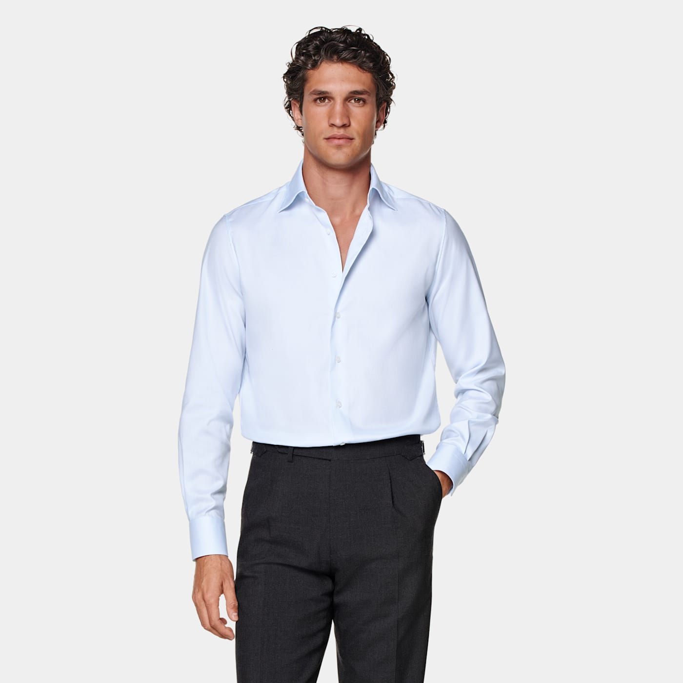 Suitsupply Light Blue Royal Oxford Slim Fit Shirt