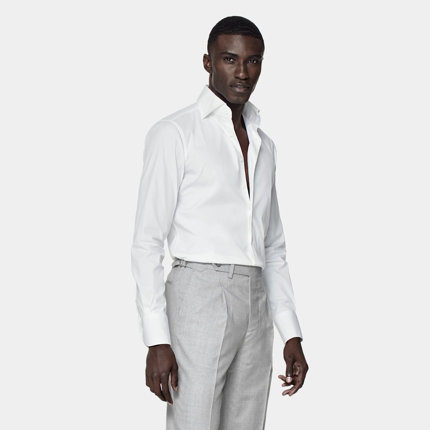 Suitsupply White Widespread Collar Shirt