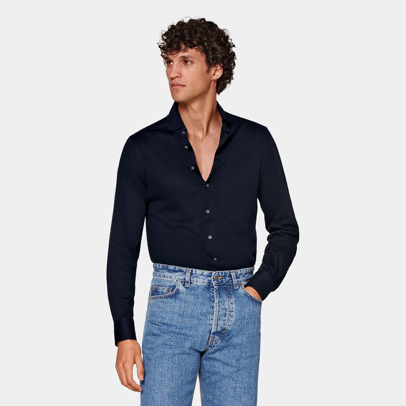 Suitsupply Navy Extra Slim Fit Shirt