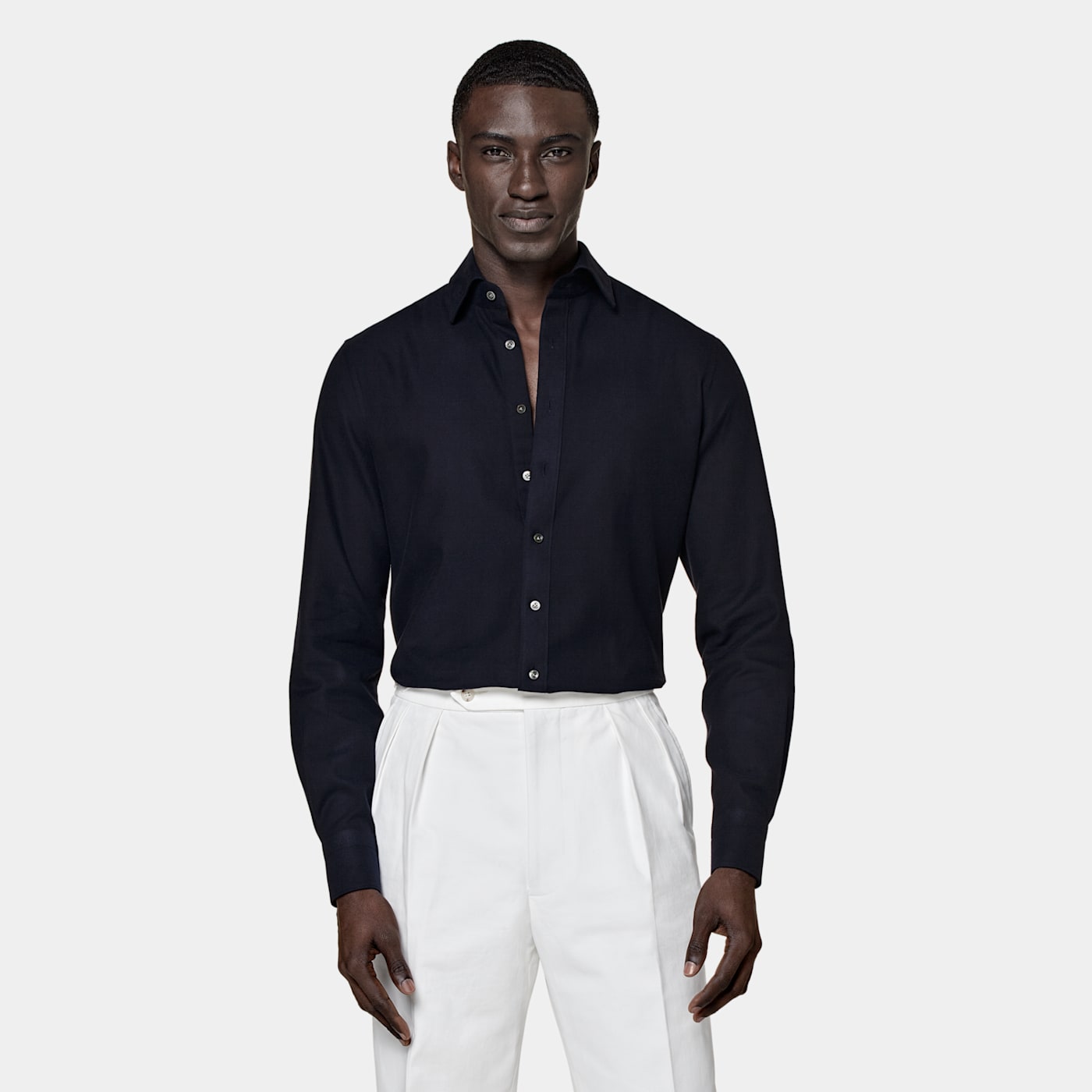 Shop Suitsupply Navy Slim Fit Shirt