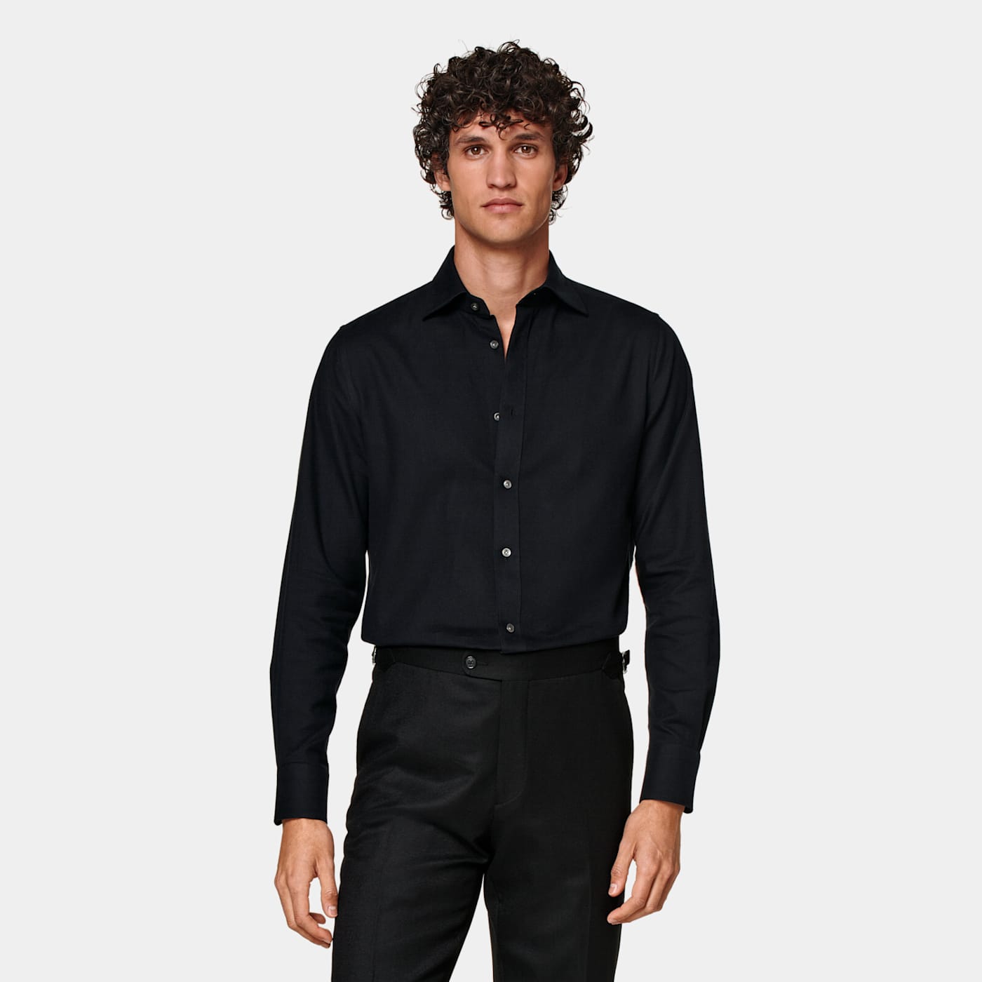 Shop Suitsupply Black Slim Fit Shirt