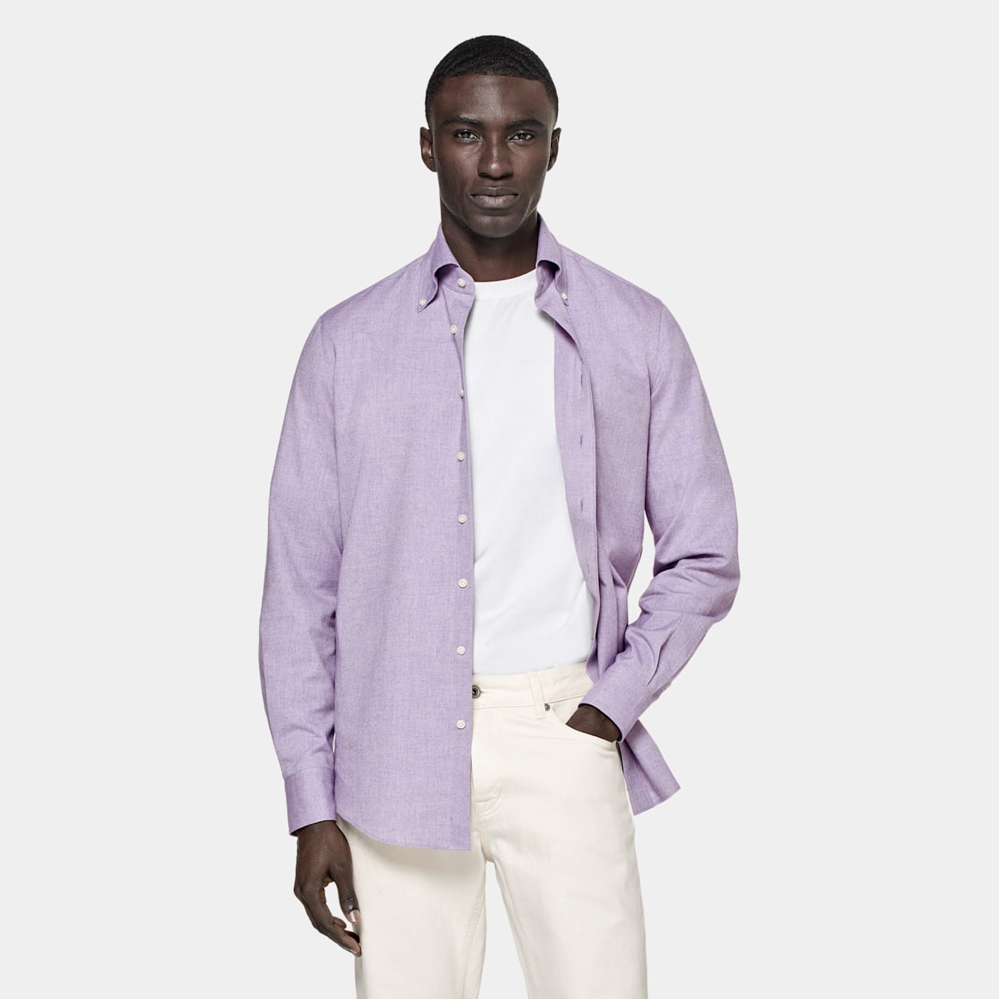 Suitsupply Purple Slim Fit Shirt In Pink
