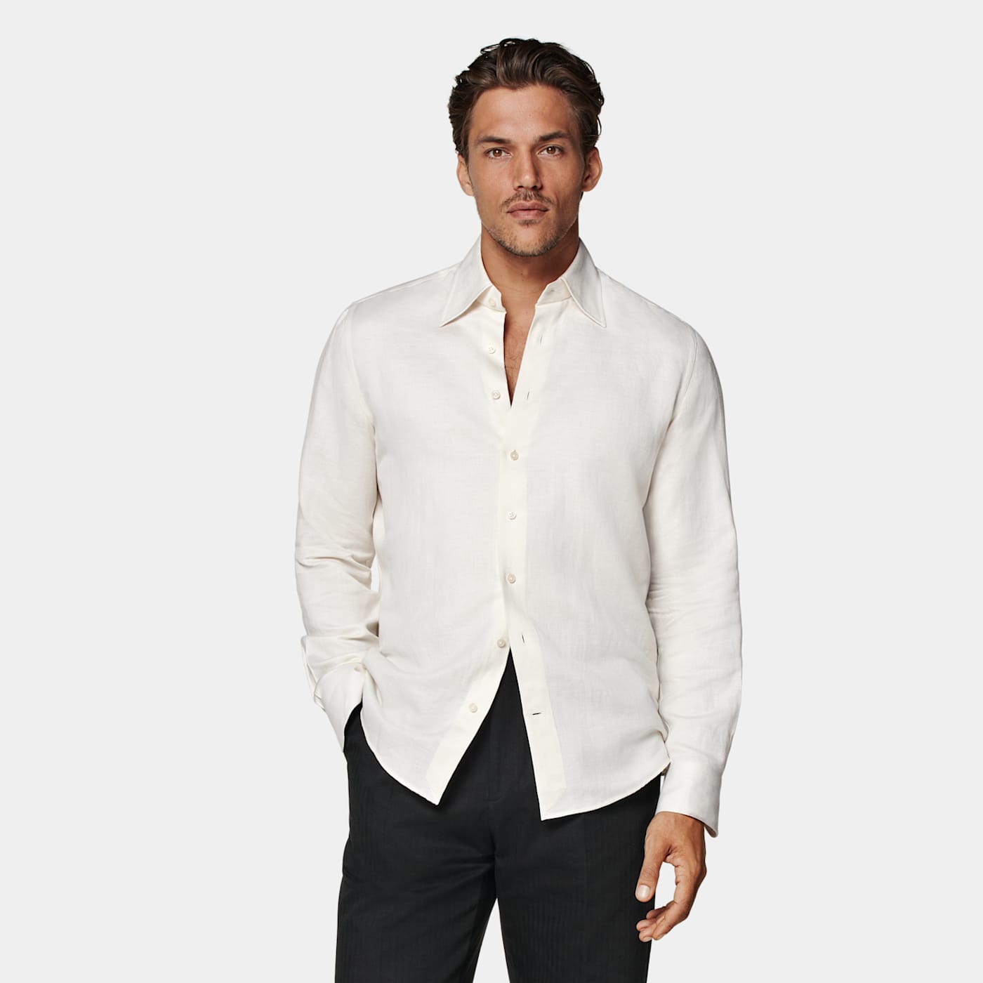 Suitsupply Off-white Slim Fit Shirt In Neutral