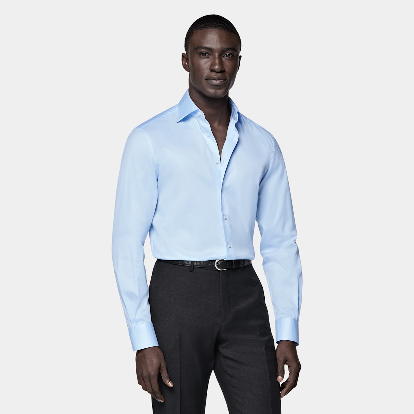 Suitsupply Light Blue Twill Tailored Fit Shirt