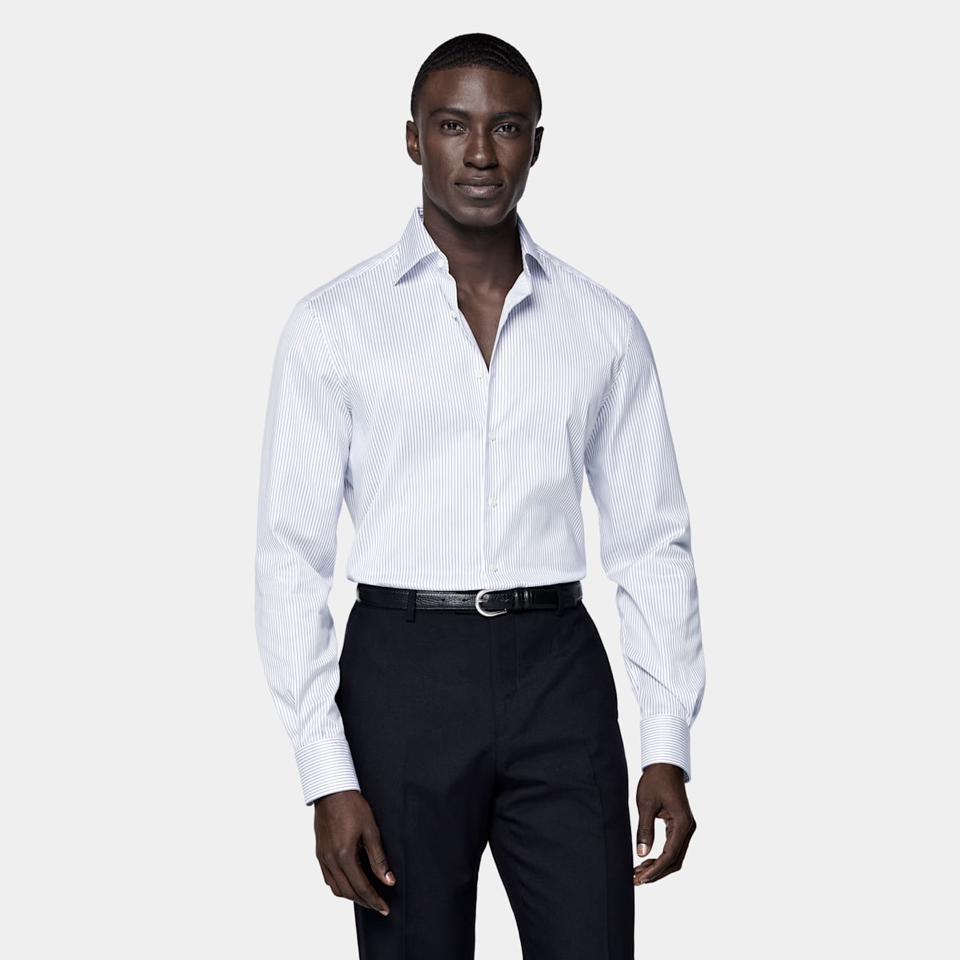 Suitsupply White Classic Collar One Piece Tailored Fit Shirt