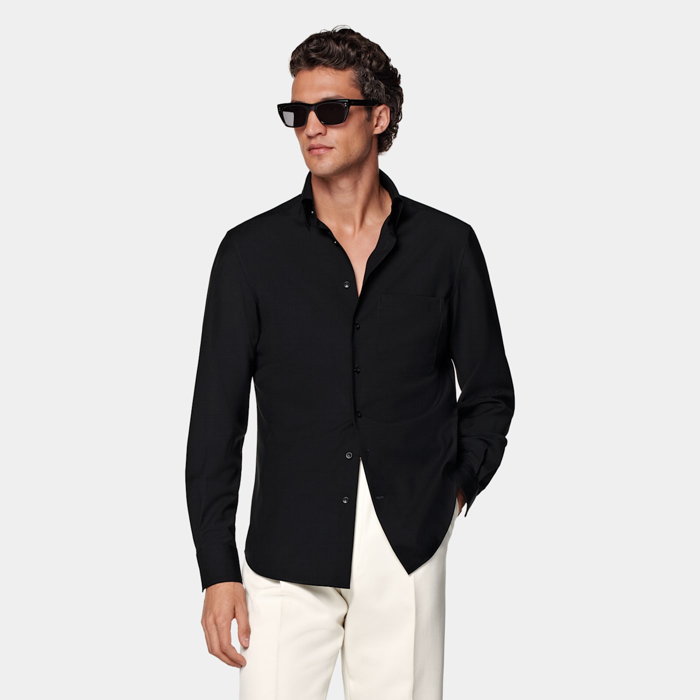 Suitsupply Black Tailored Fit Shirt