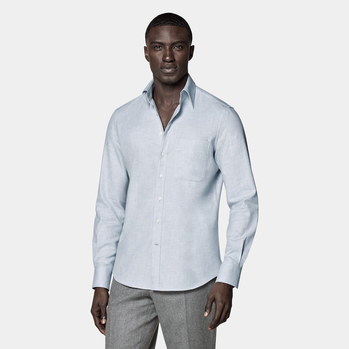 Suitsupply Light Blue Twill Extra Slim Fit Shirt