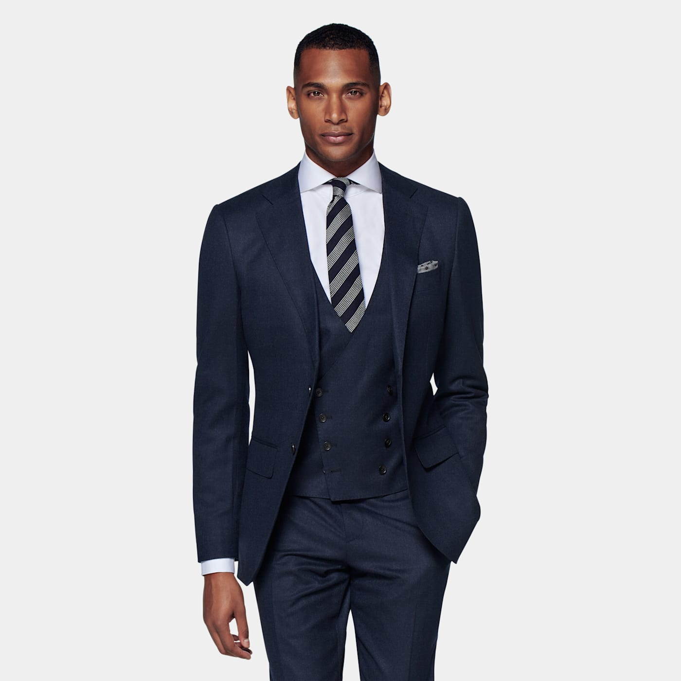 Suitsupply Mid Blue Three-piece Lazio Suit