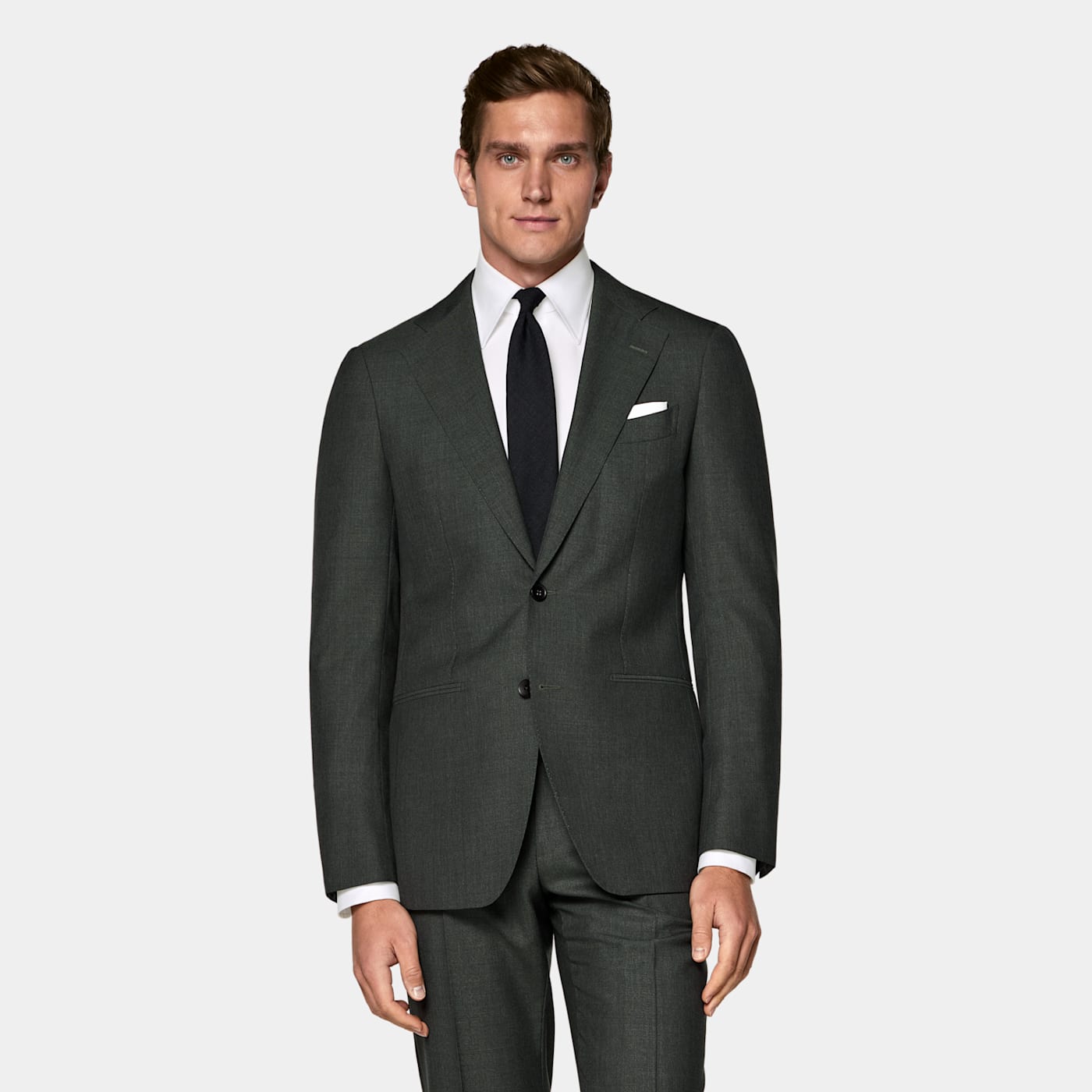Suitsupply Dark Green Perennial Tailored Fit Havana Suit