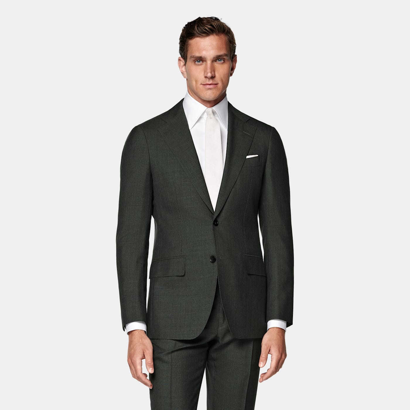 Suitsupply Dark Green Perennial Tailored Fit Havana Suit