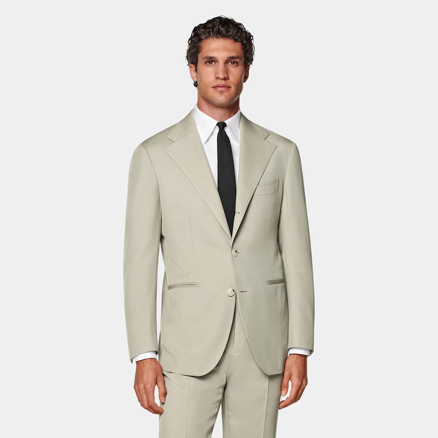 Suitsupply Light Green Perennial Relaxed Fit Roma Suit