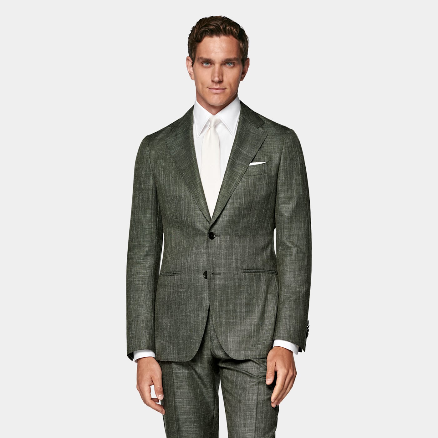 Suitsupply Dark Green Tailored Fit Havana Suit In Green
