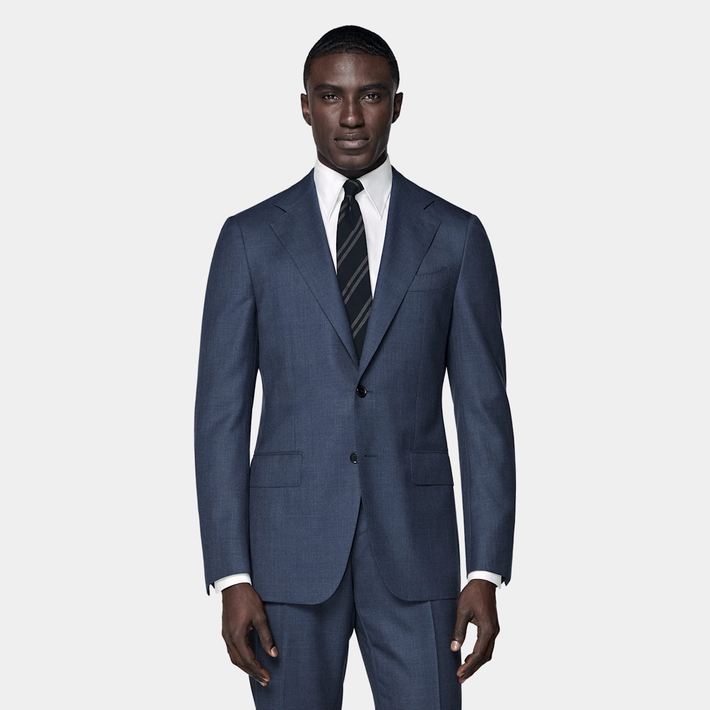Suitsupply Mid Blue Tailored Fit Havana Suit In Blue