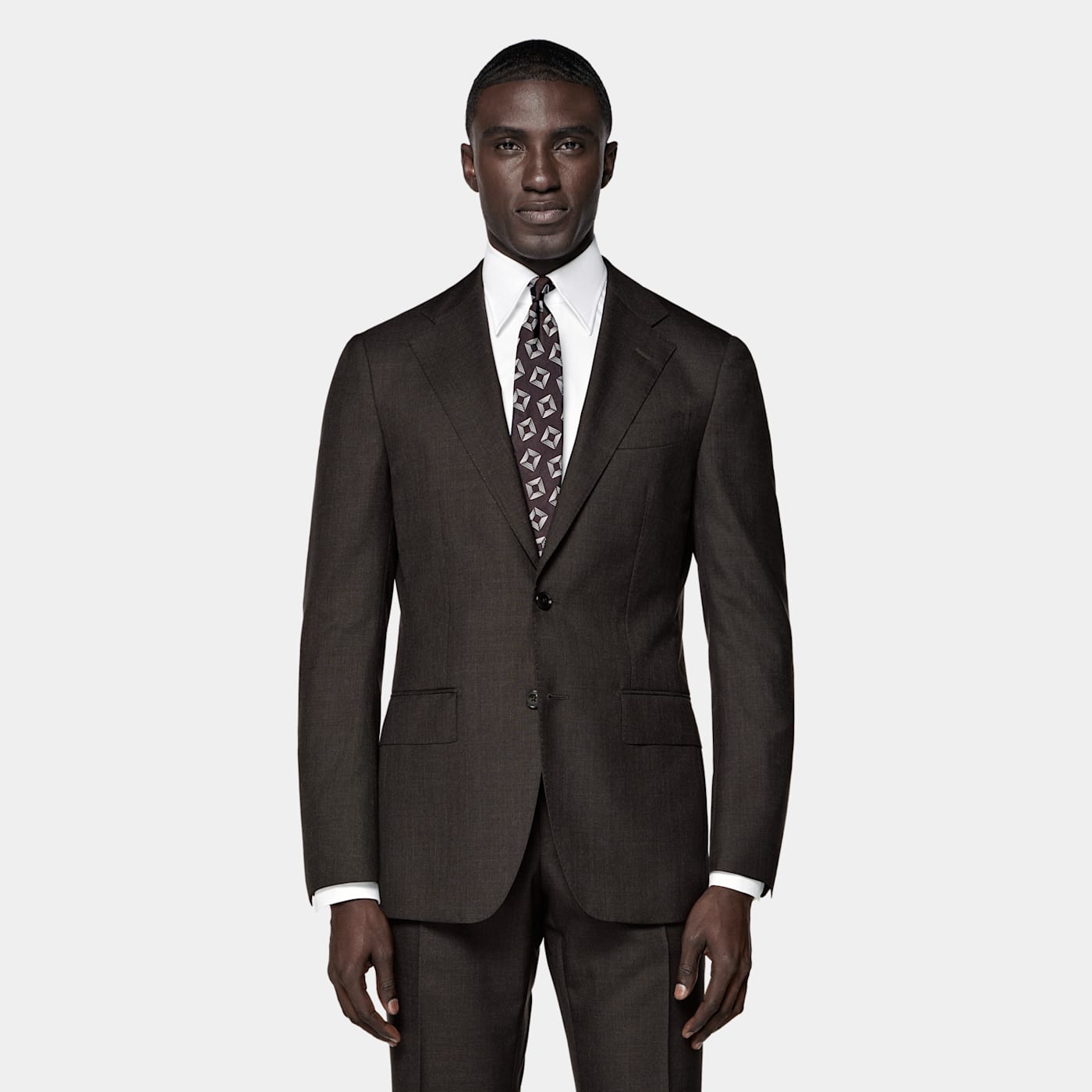 Suitsupply Dark Brown Perennial Tailored Fit Havana Suit In Brown
