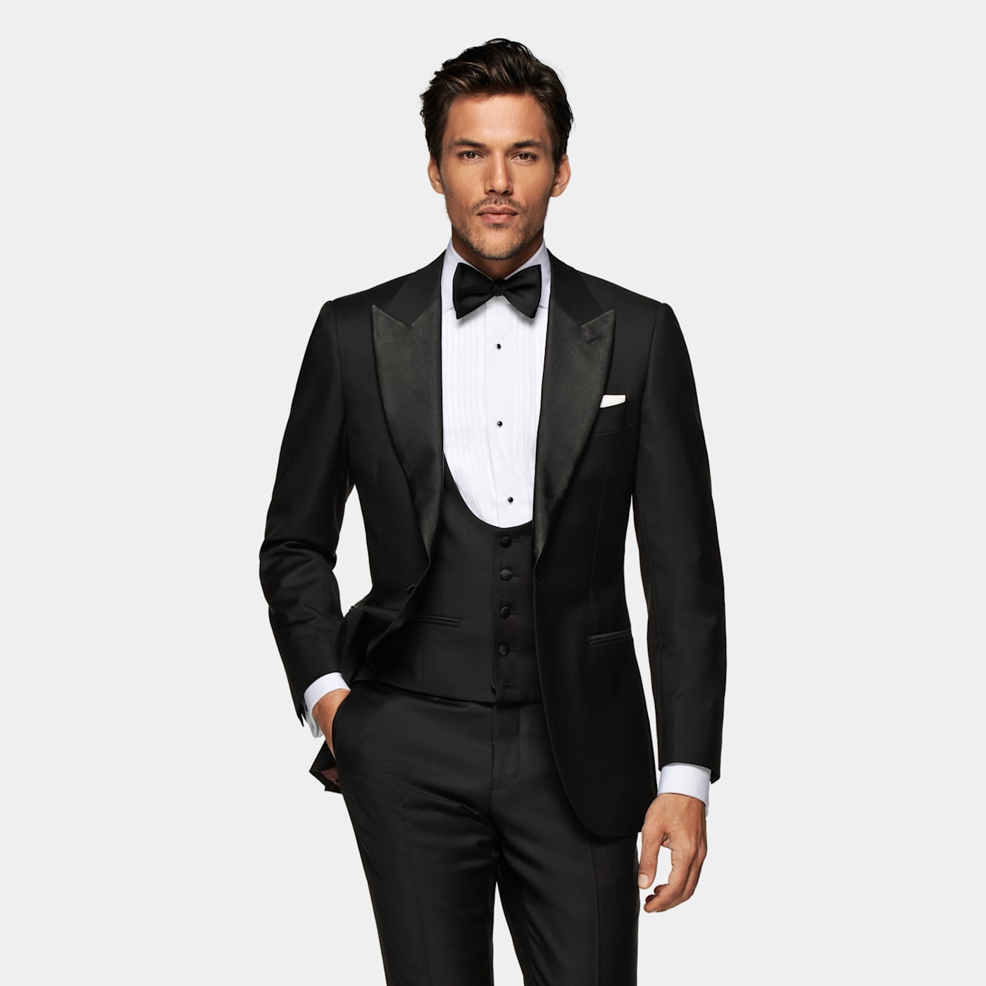 Suitsupply Black Tuxedo Waistcoat